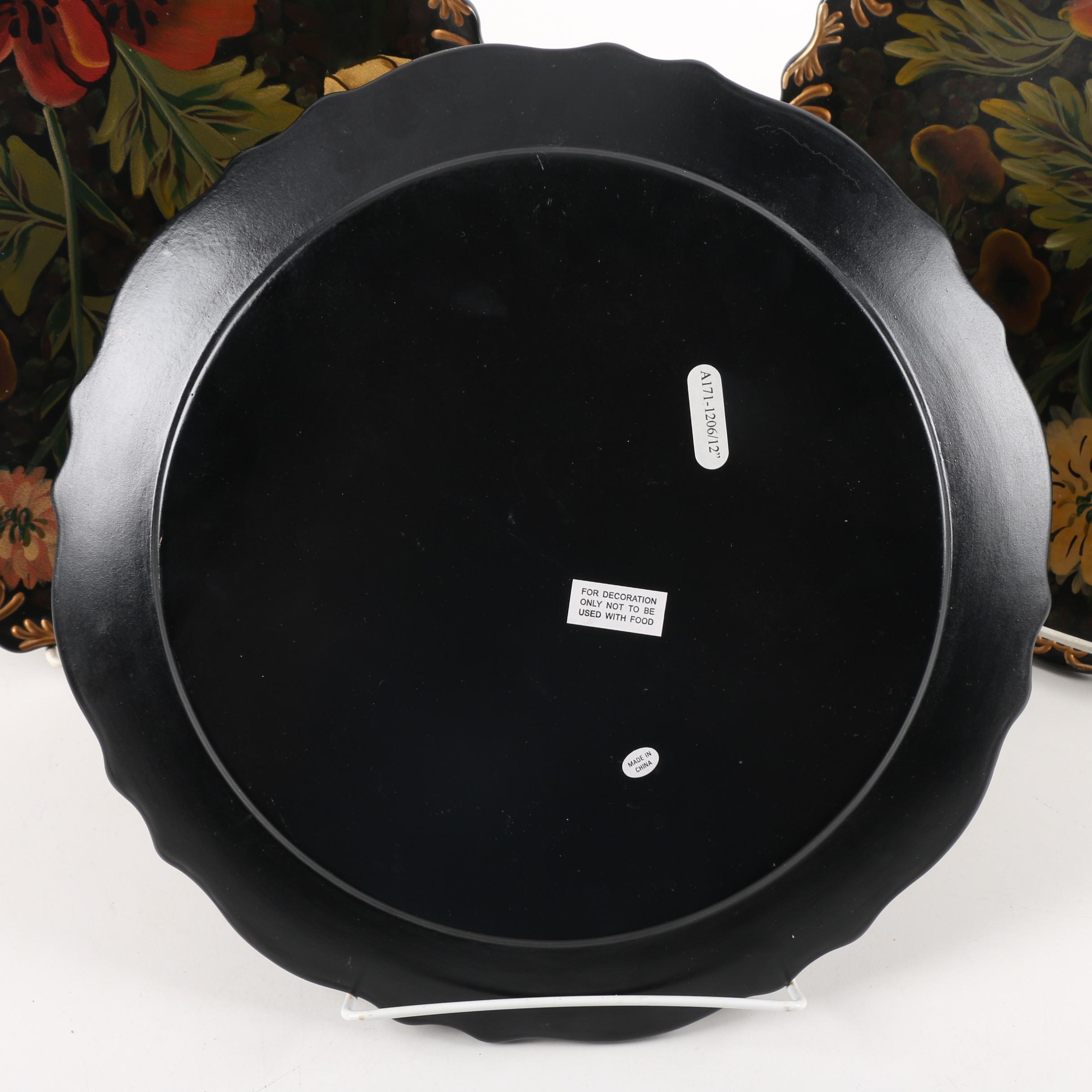 Decorative Floral and Foliate Painted Plates