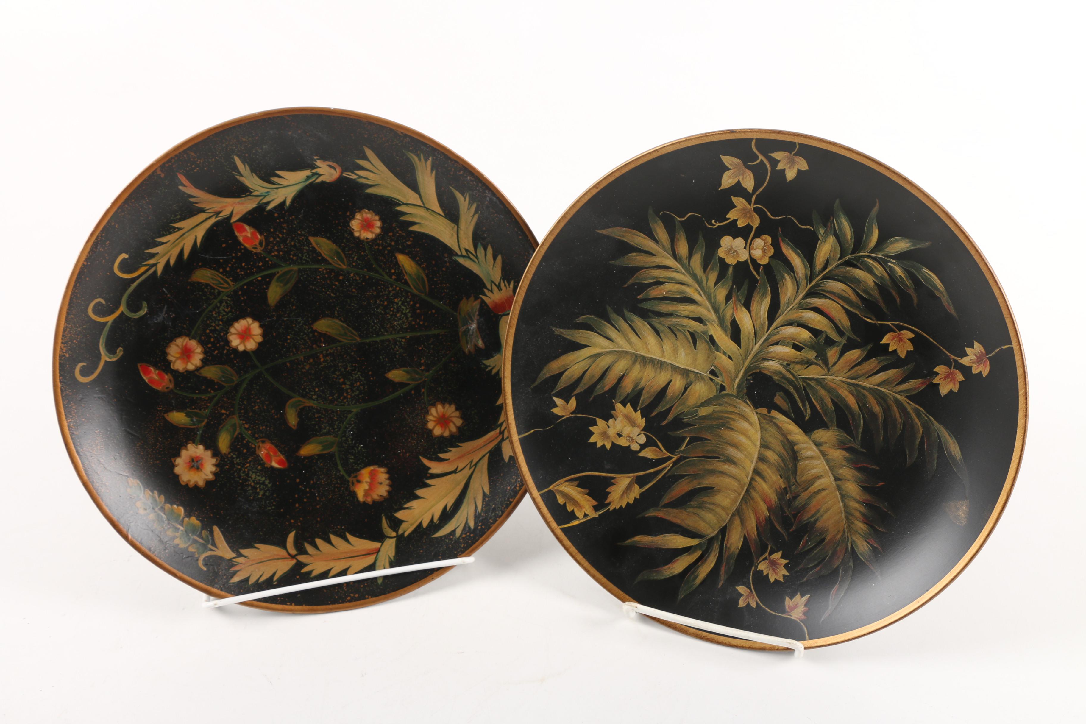 Decorative Floral and Foliate Painted Plates