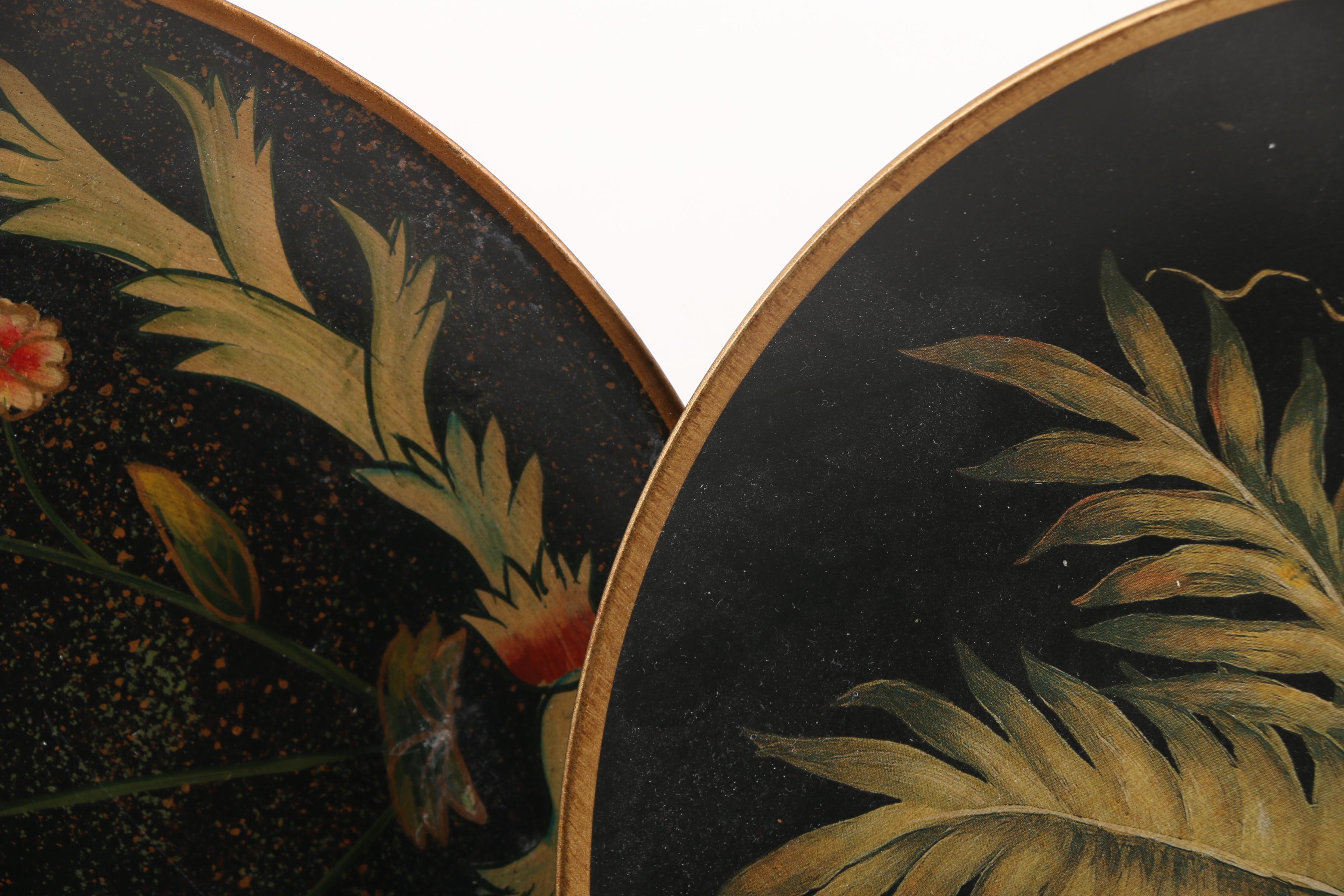 Decorative Floral and Foliate Painted Plates