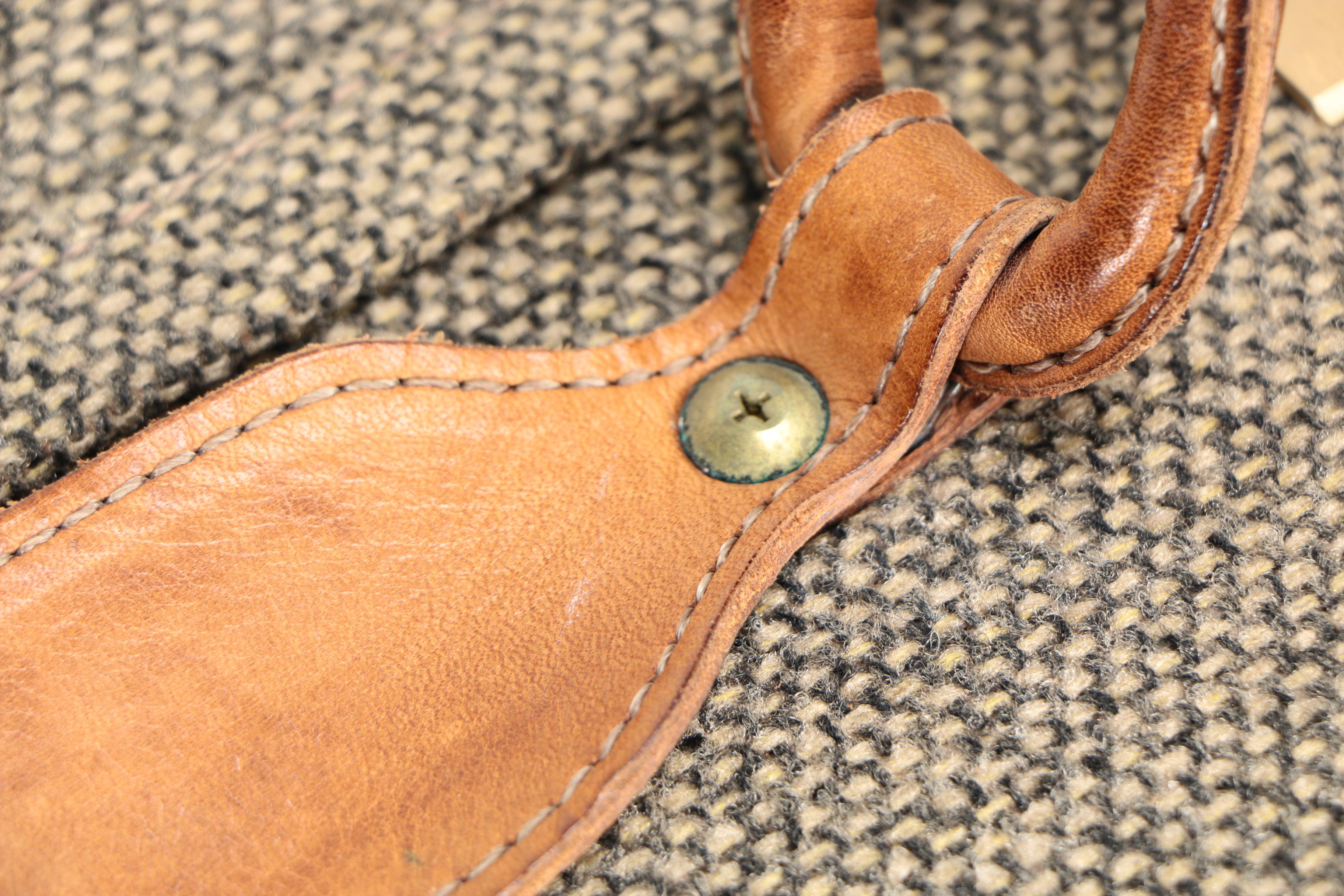 Vintage Hartmann Tweed and Leather Suitcase with Combination Lock Closure