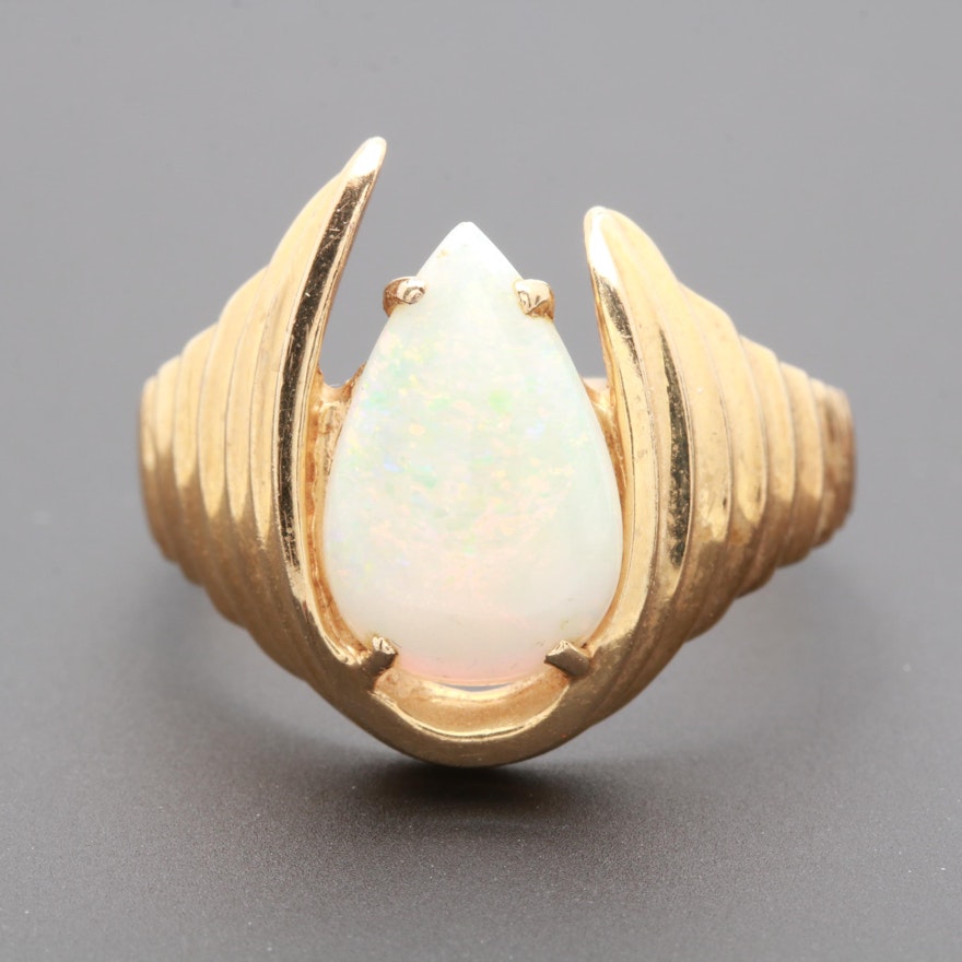 14K Yellow Gold Opal Ring