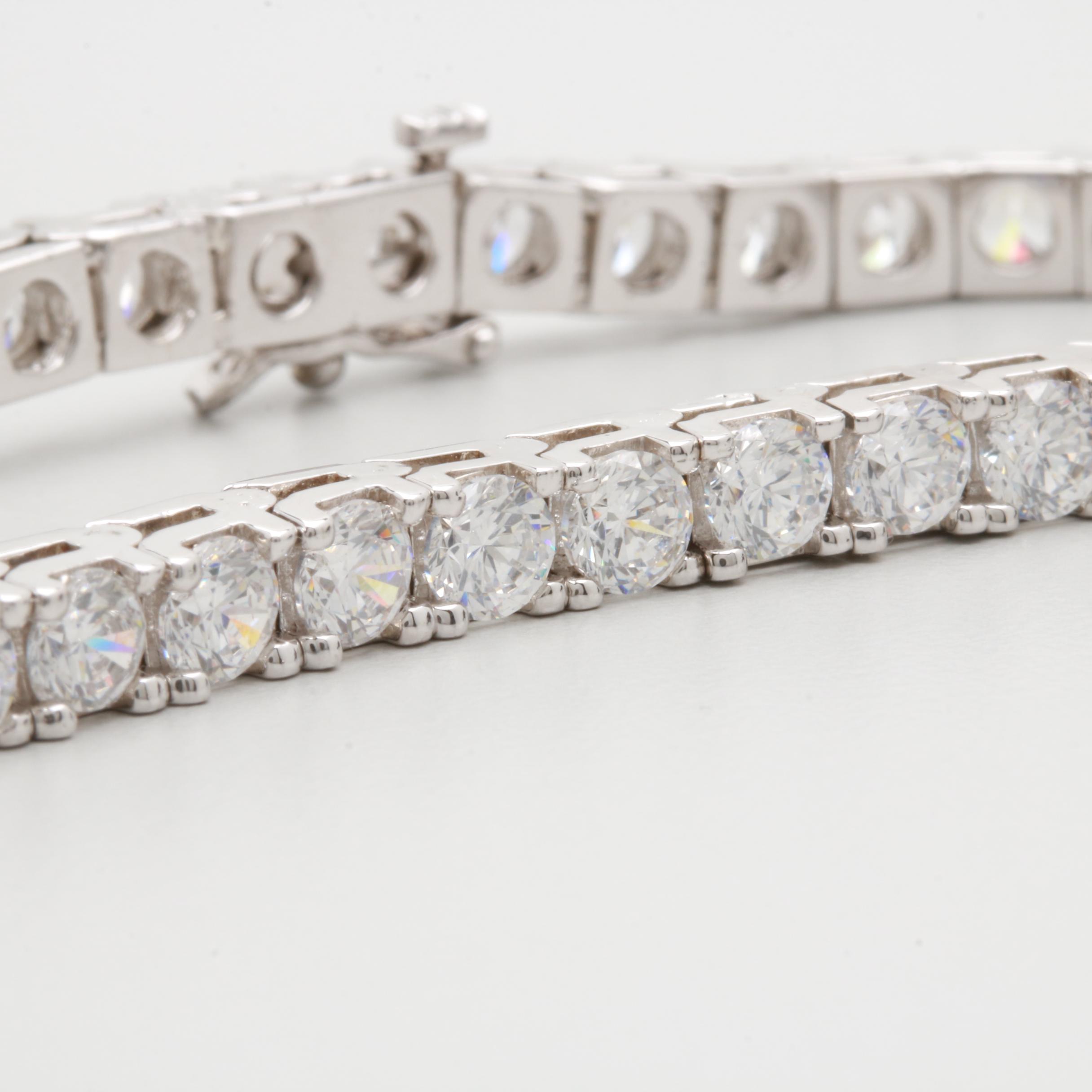 Sterling Silver Cubic Zirconia Bracelet and Ring