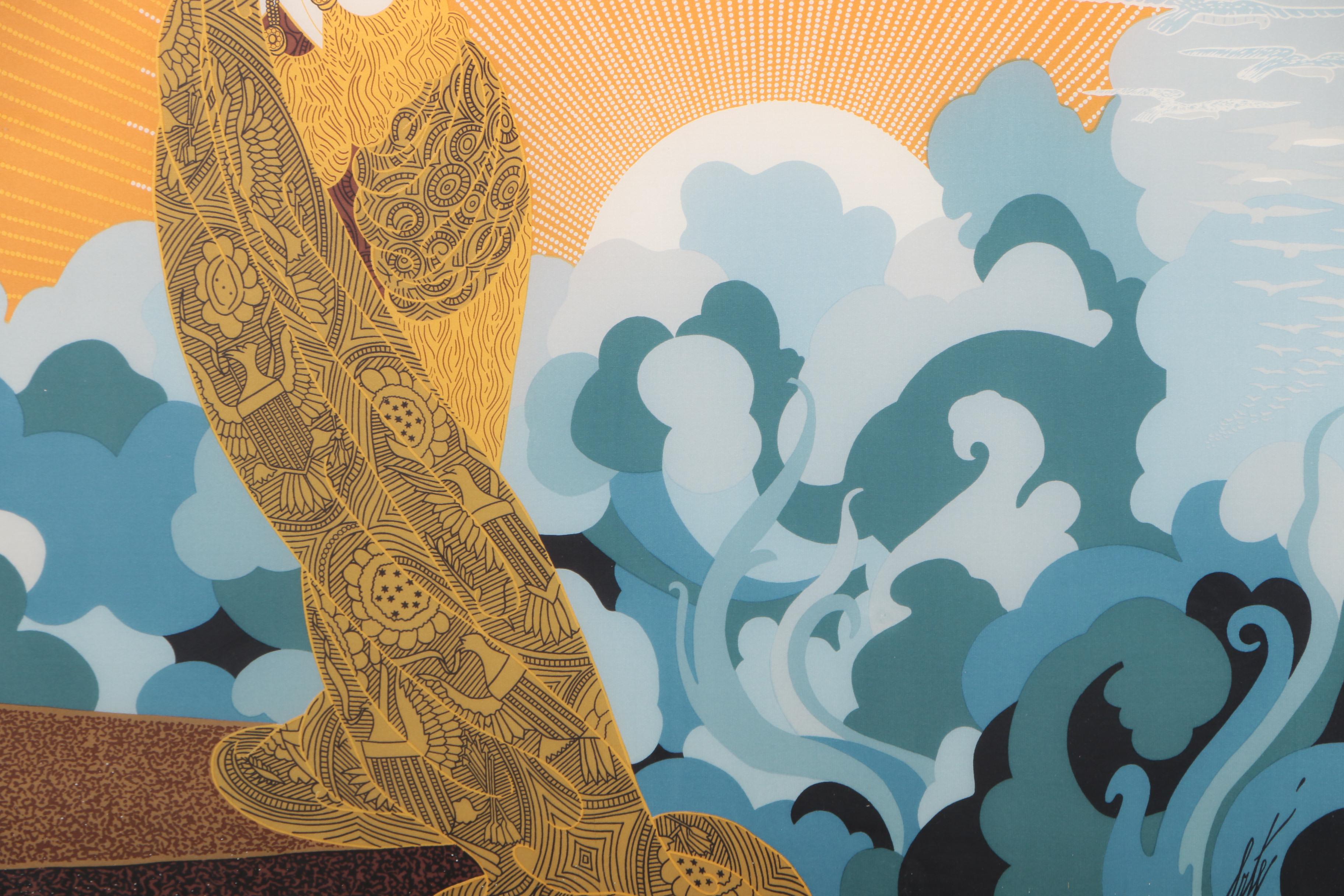 Serigraph on Silk "Wings of Victory" After Erte