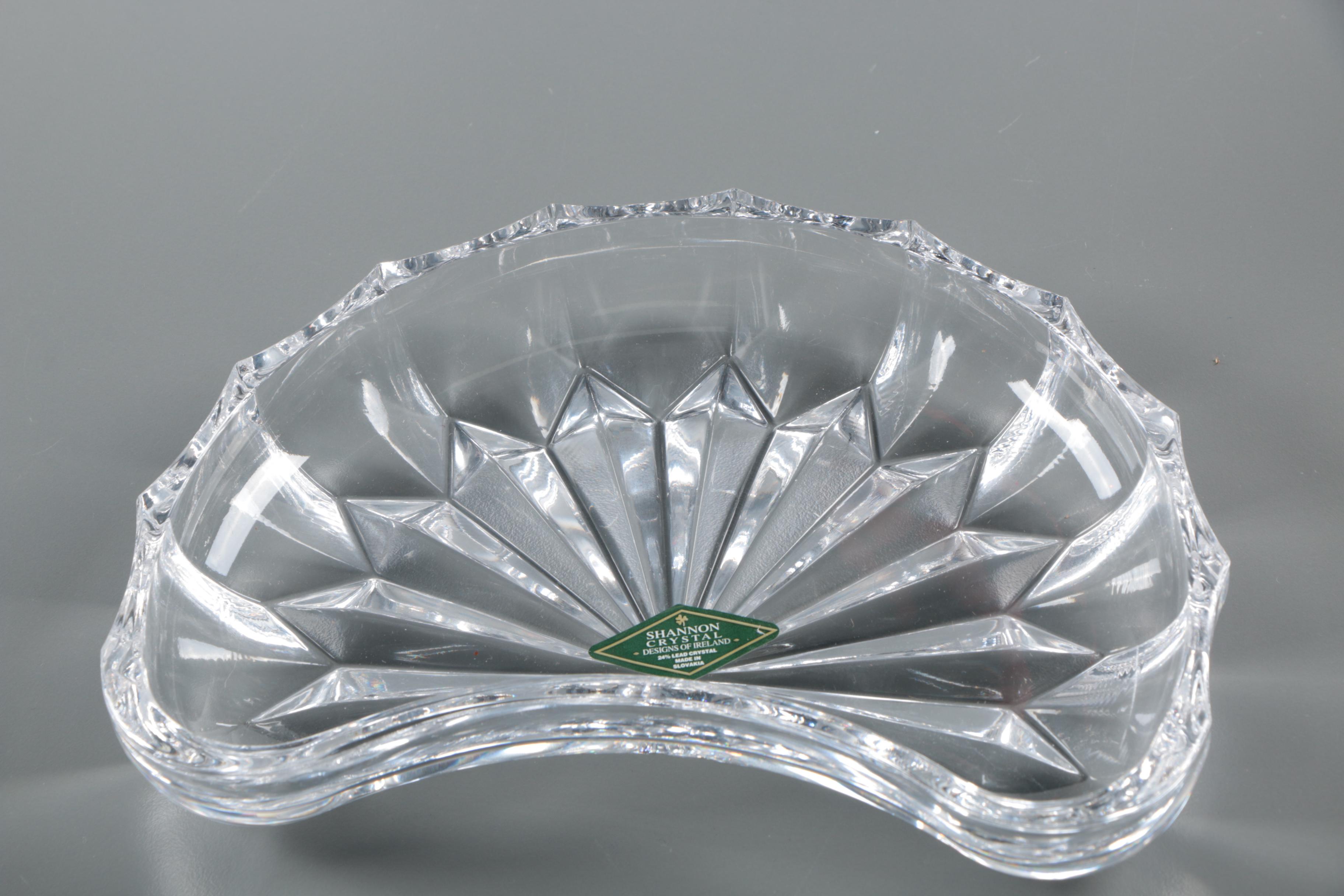 Crystal Serveware Including Shannon by Godinger Crescent Salad Plates