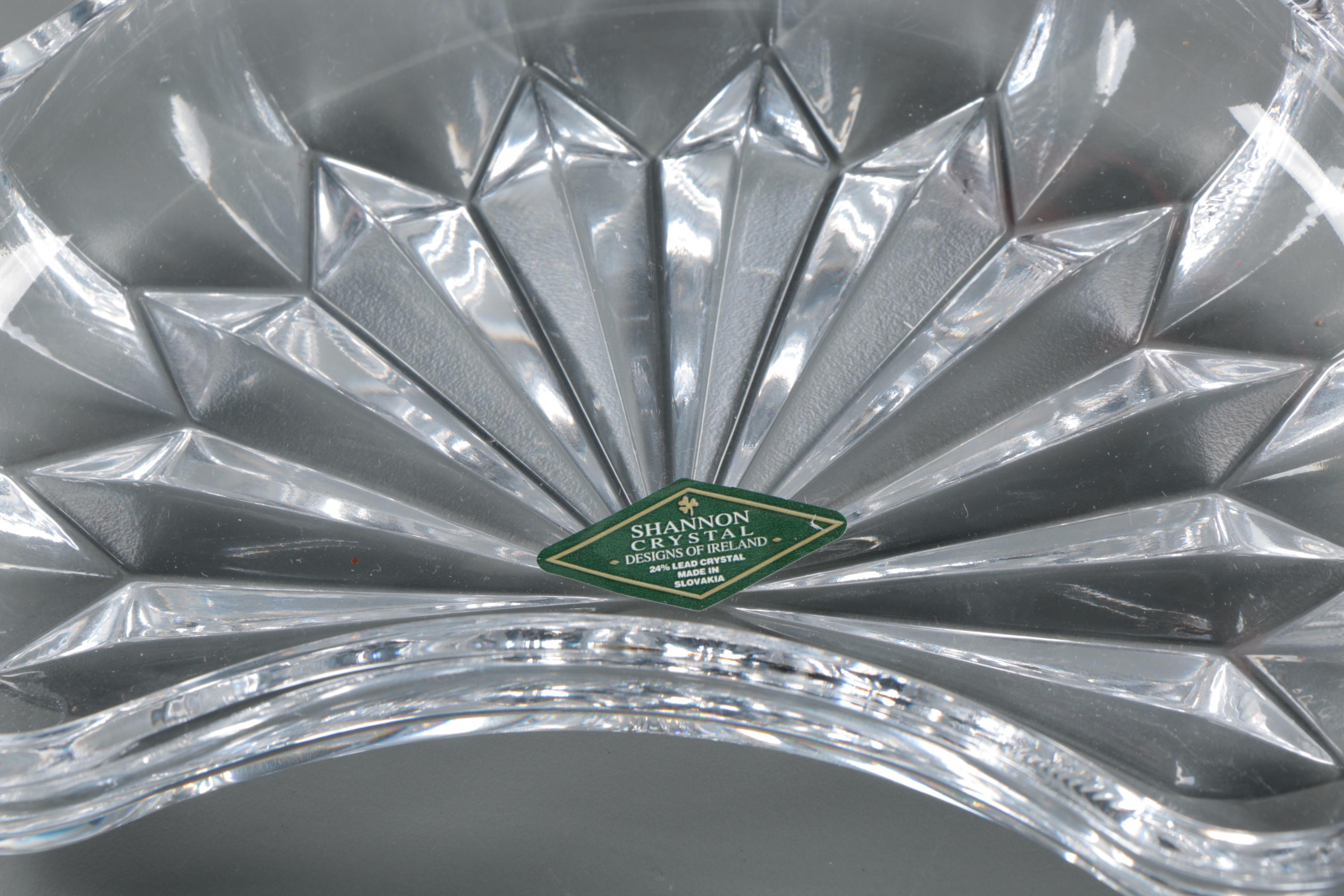 Crystal Serveware Including Shannon by Godinger Crescent Salad Plates