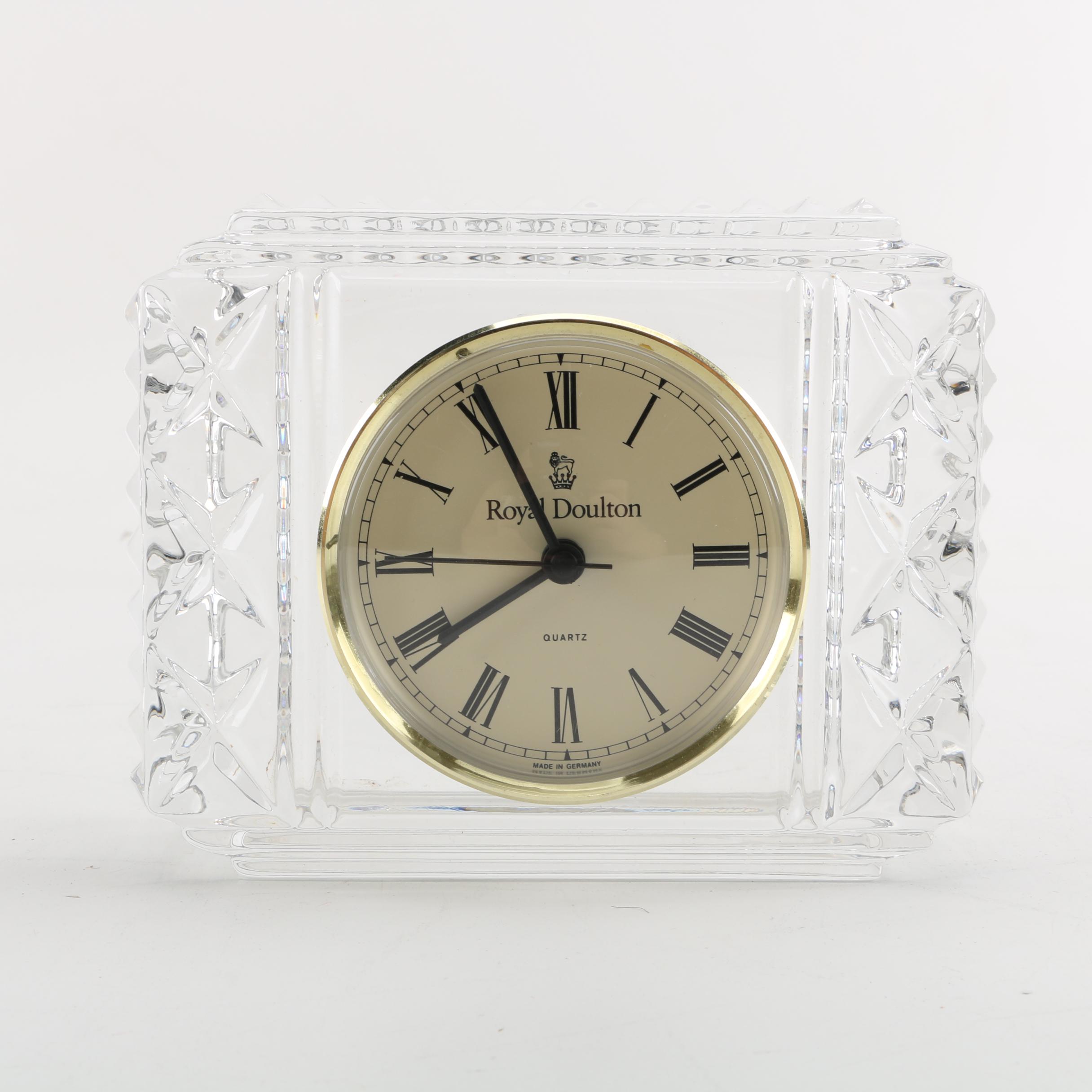 Royal Doulton Crystal Quartz Desk Clock