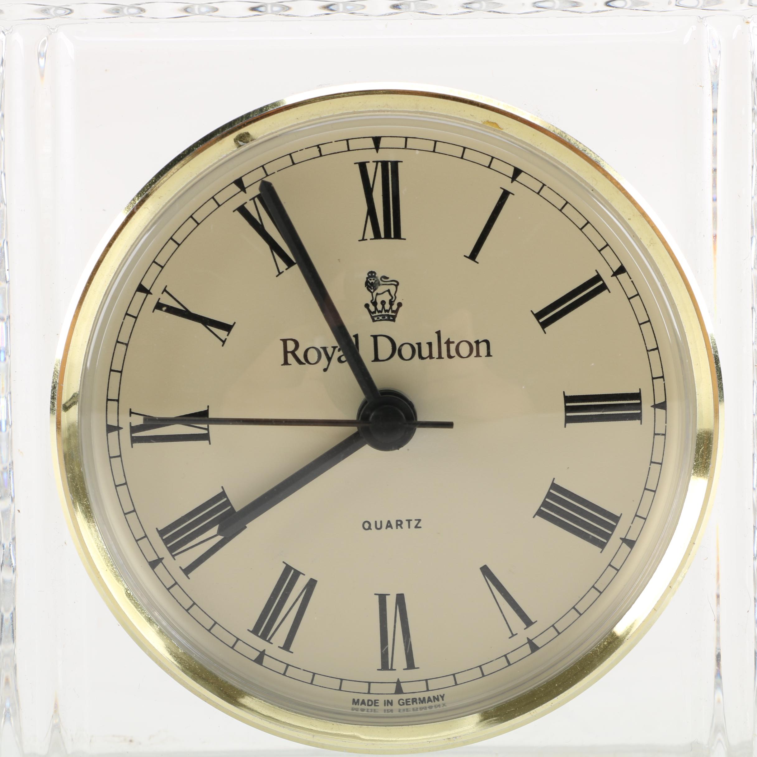 Royal Doulton Crystal Quartz Desk Clock