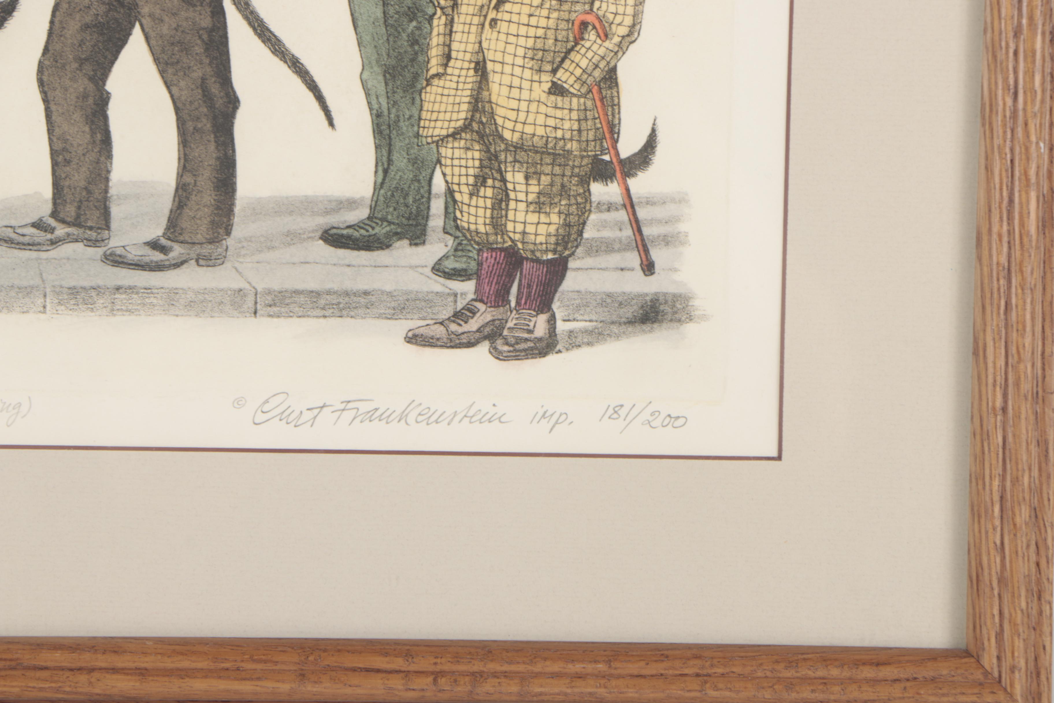 Curt Frankenstein Hand Colored Etching "The Slow - Poke"