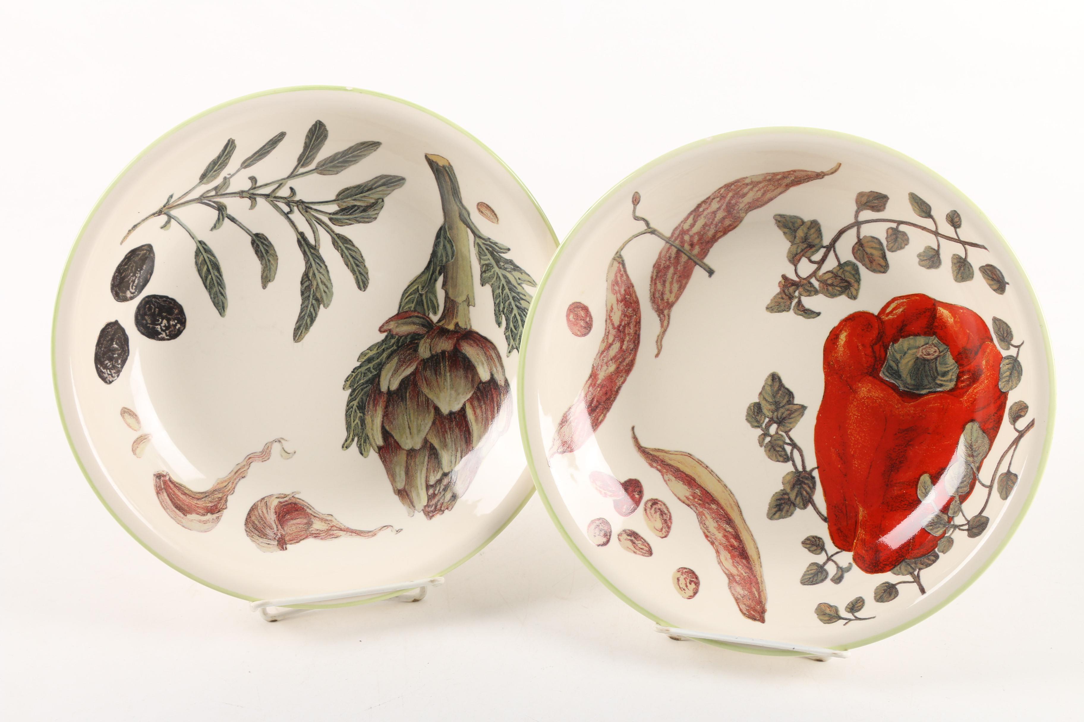 Williams-Sonoma Vegetable and Herb Themed Pasta Bowls