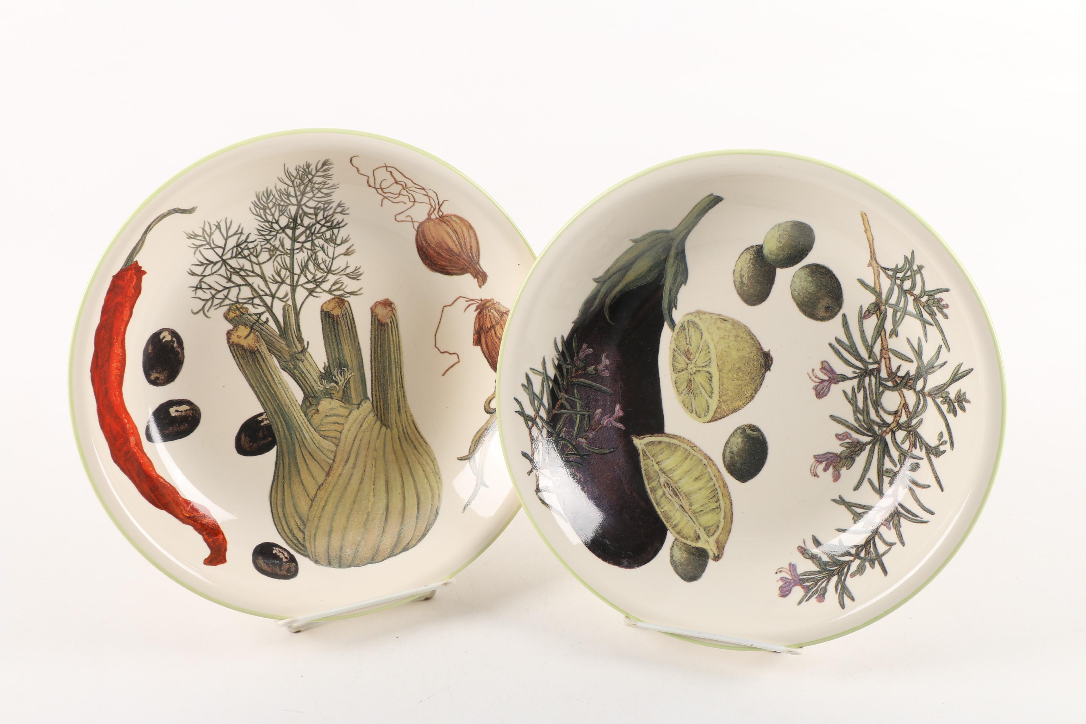 Williams-Sonoma Vegetable and Herb Themed Pasta Bowls