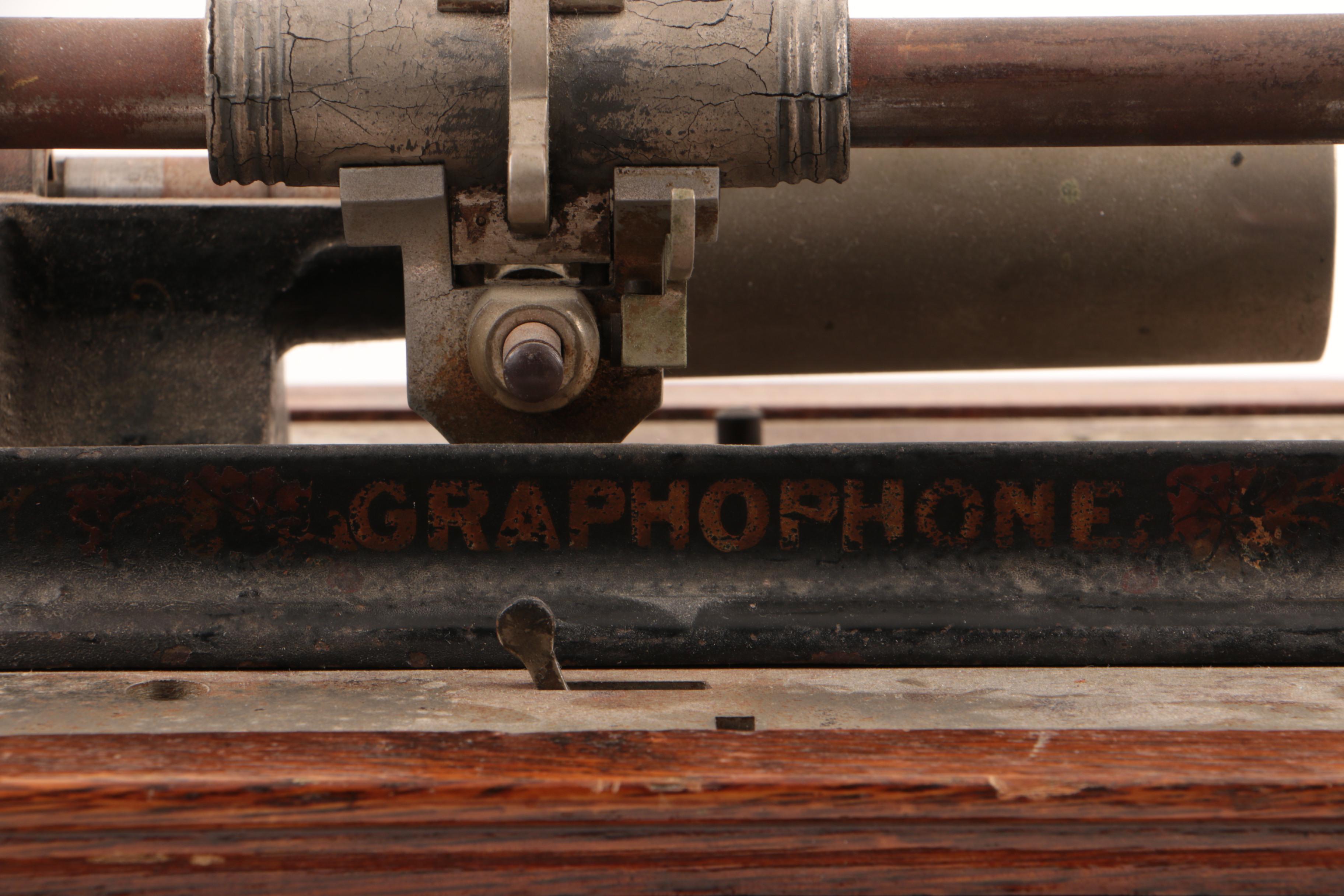 Antique Columbia Graphophone Model Type "AO" in Deluxe Oak Case, Circa 1902