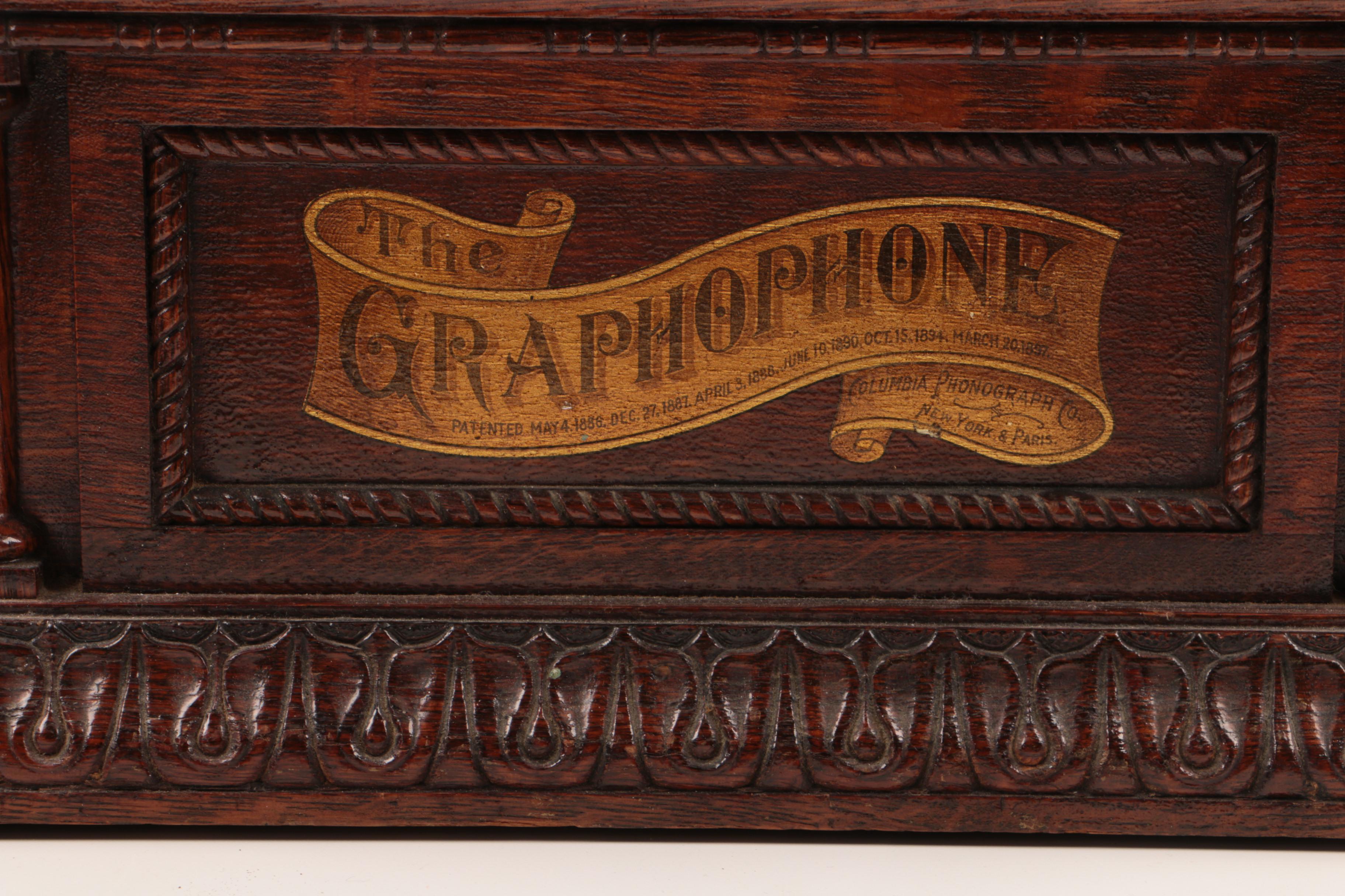 Antique Columbia Graphophone Model Type "AO" in Deluxe Oak Case, Circa 1902