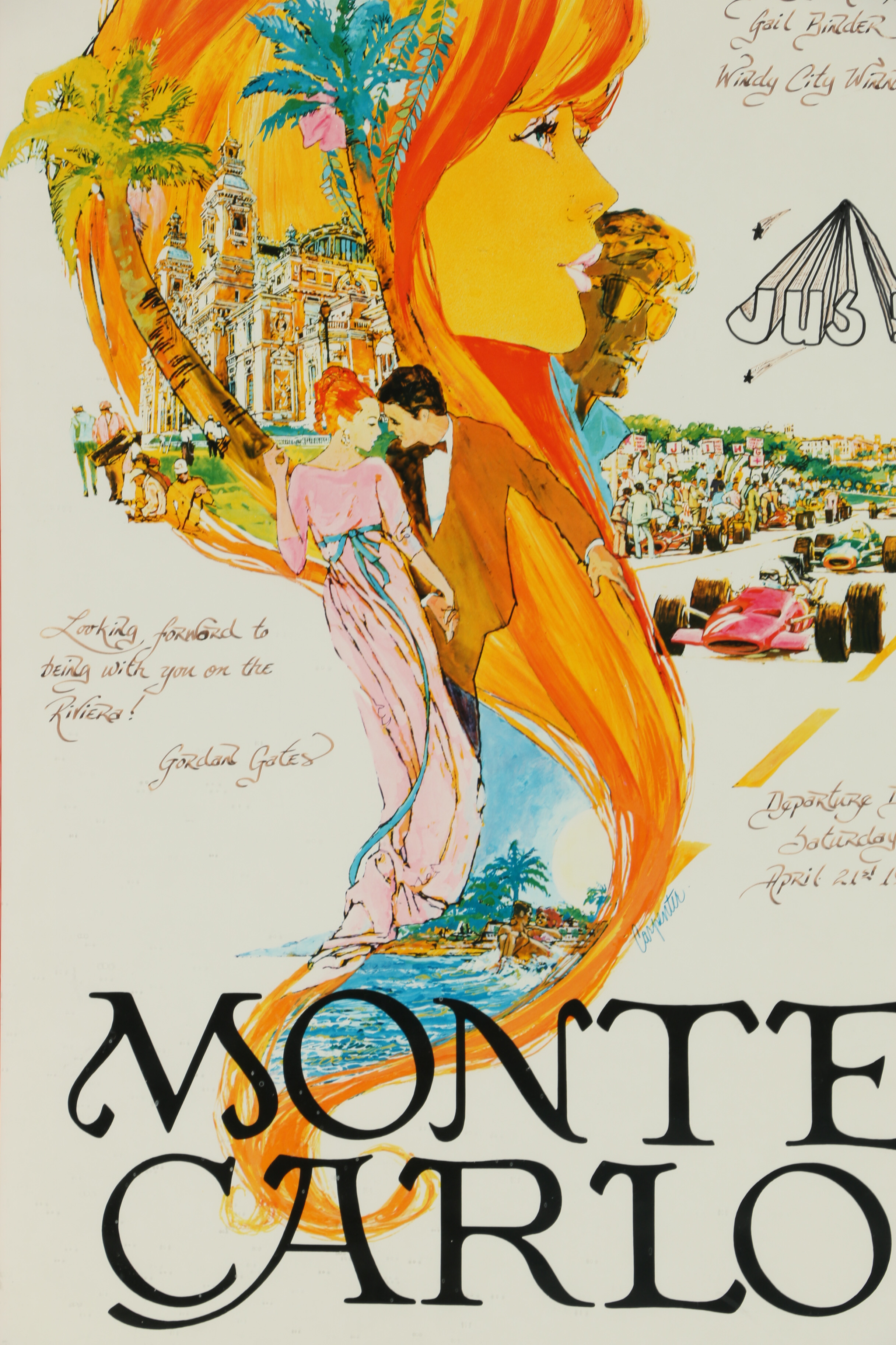 Offset Lithograph of Monte Carlo Tourism Poster