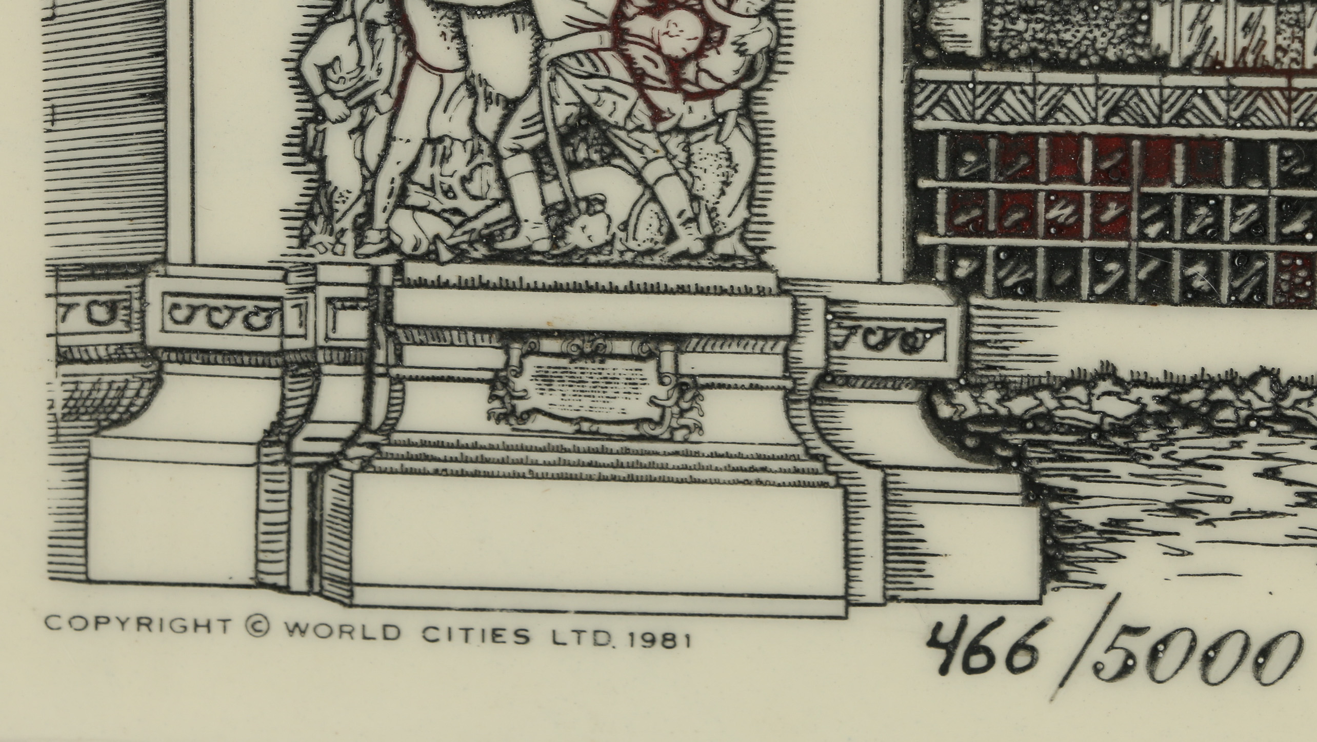 Cultured Marble Etching After D. Larson "Chicago 'The Windy City'"