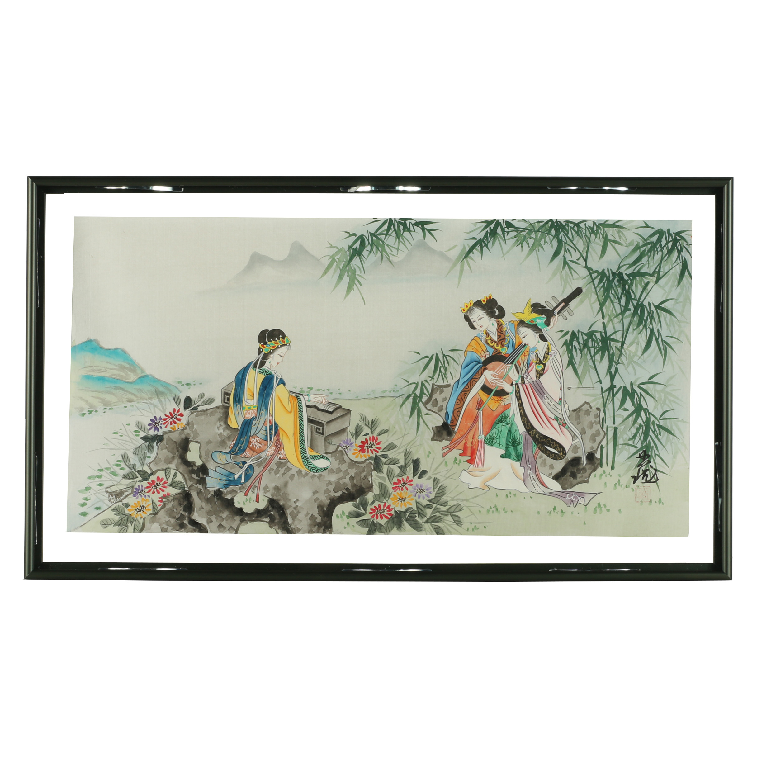 Chinese Gouache Painting on Silk