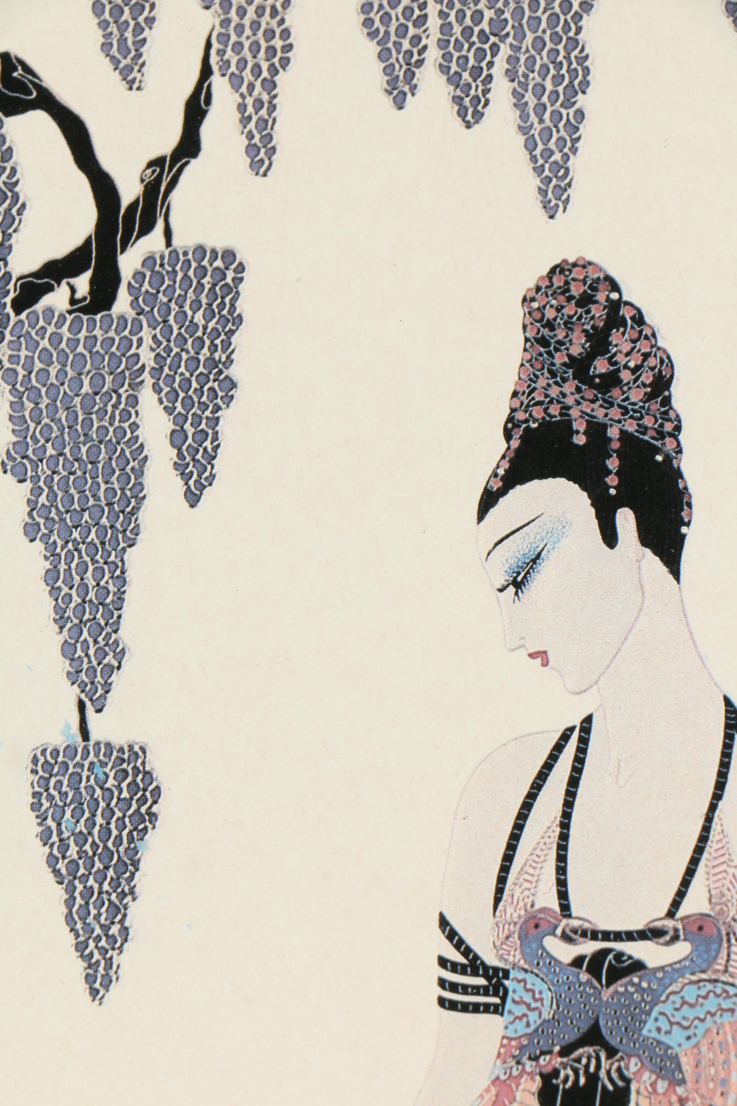 Offset Lithograph After Romain de Tirtoff (Erté) "Feather Gown"