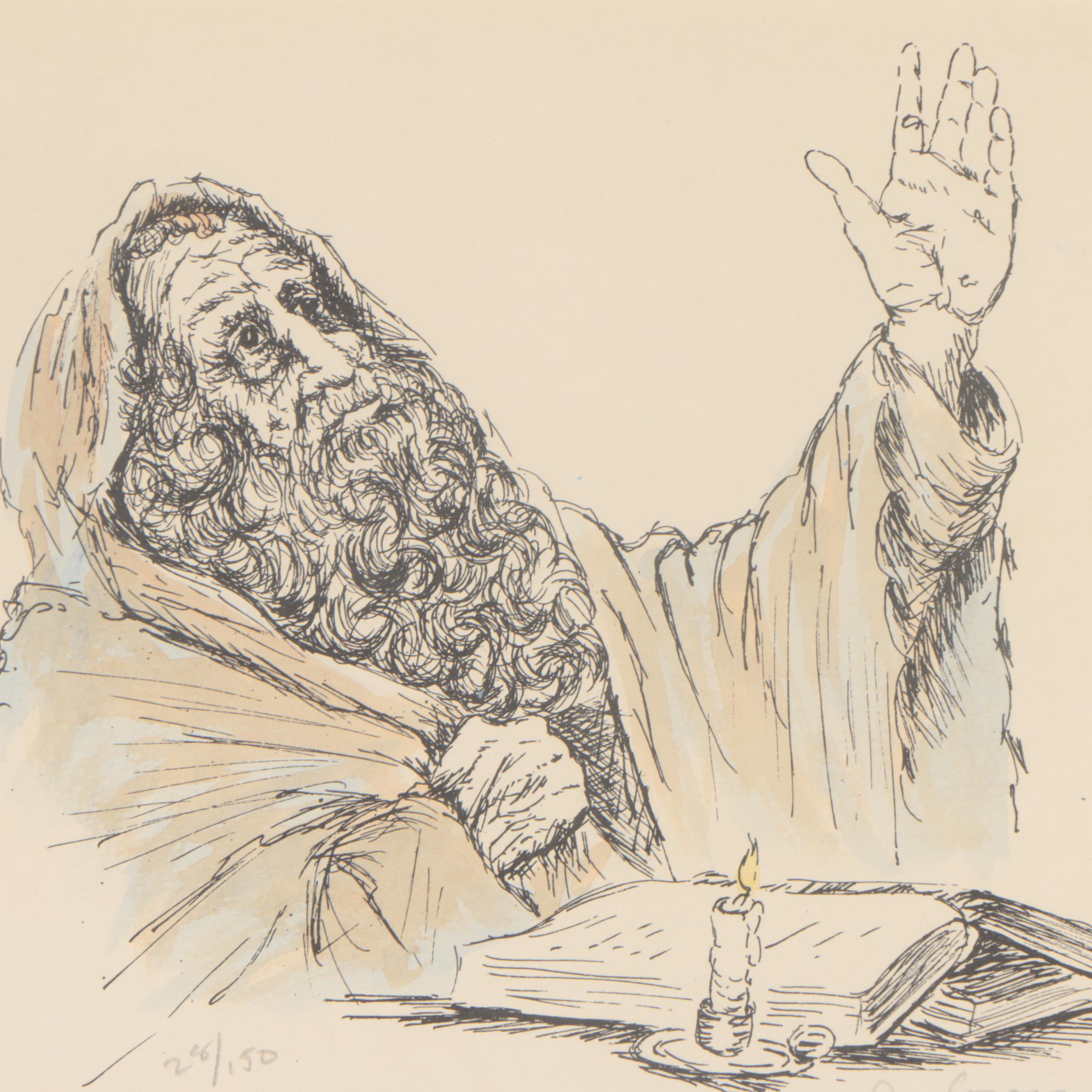 Color Lithograph Portrait