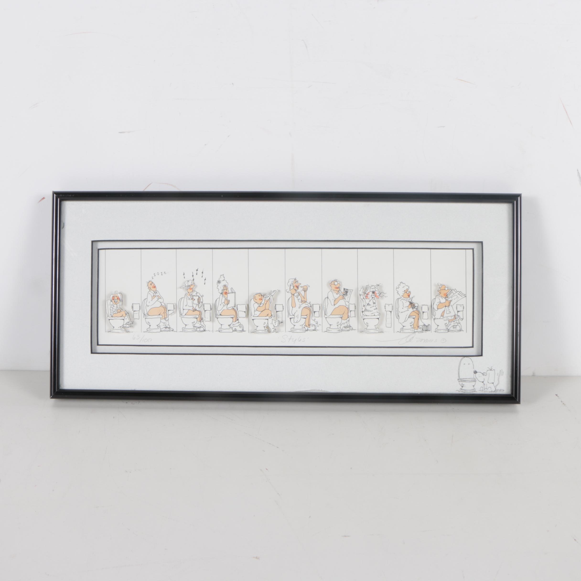 Embellished Lithograph "Styles"