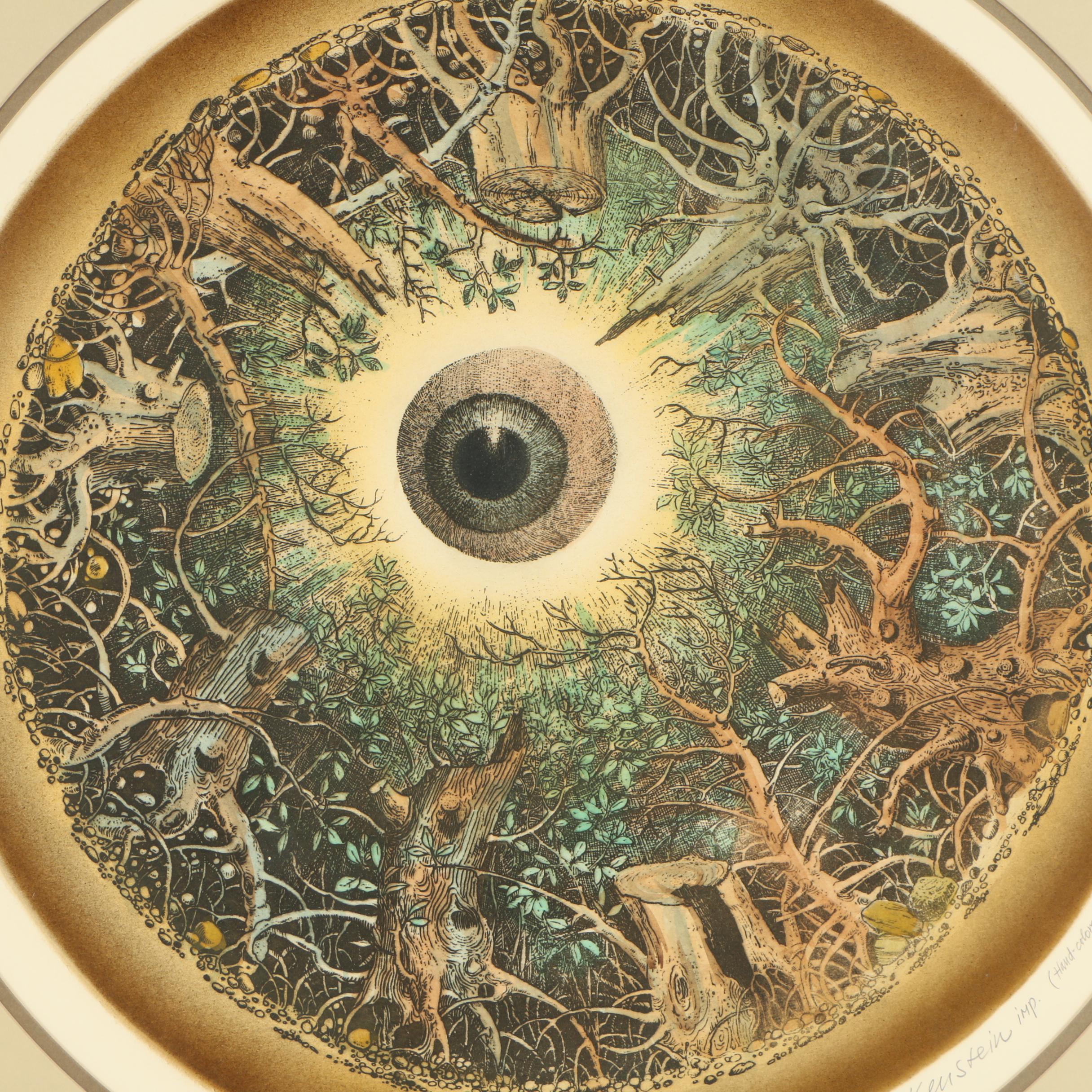 Curt Frankenstein Hand Colored Etching "Infinite Landscape"