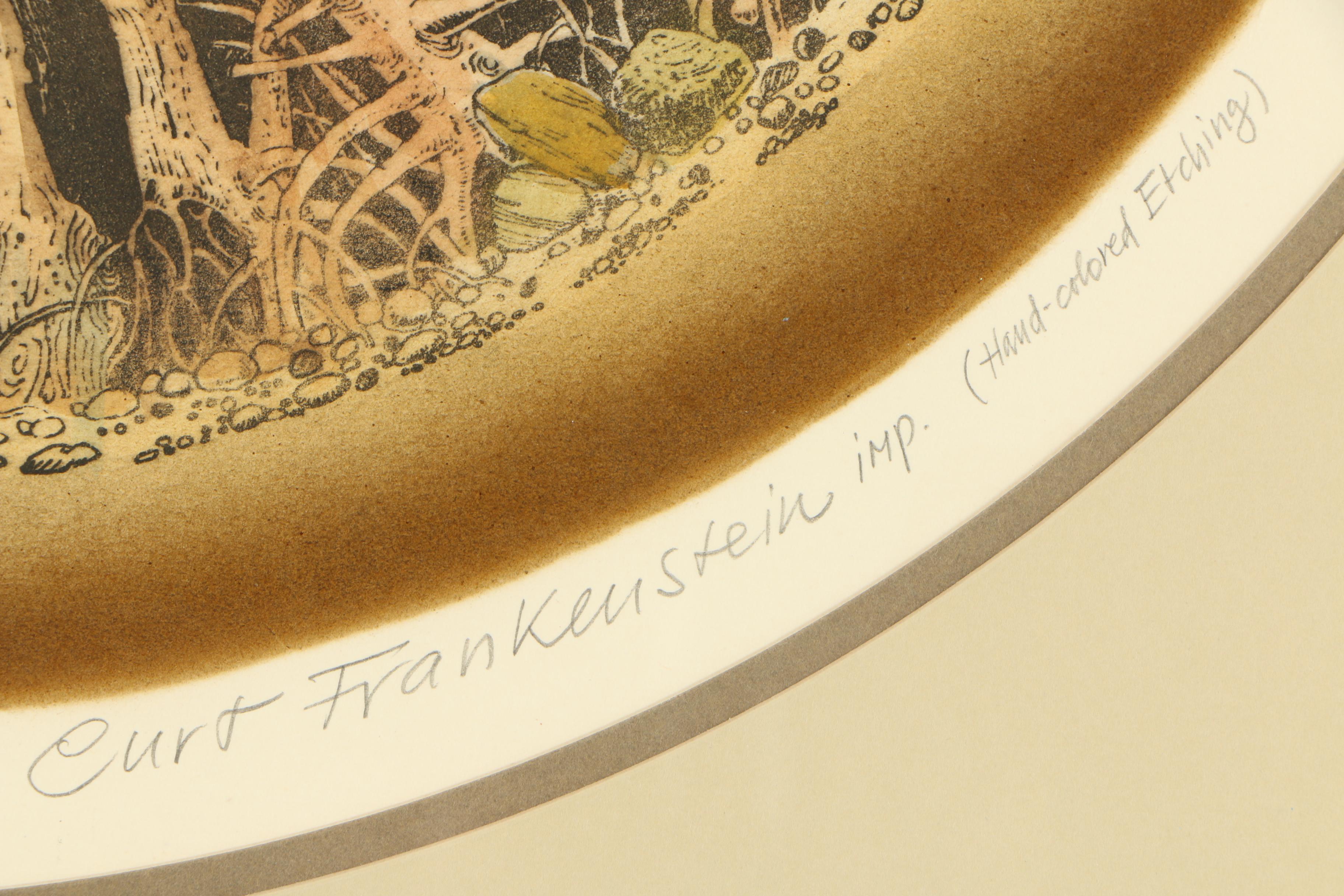 Curt Frankenstein Hand Colored Etching "Infinite Landscape"