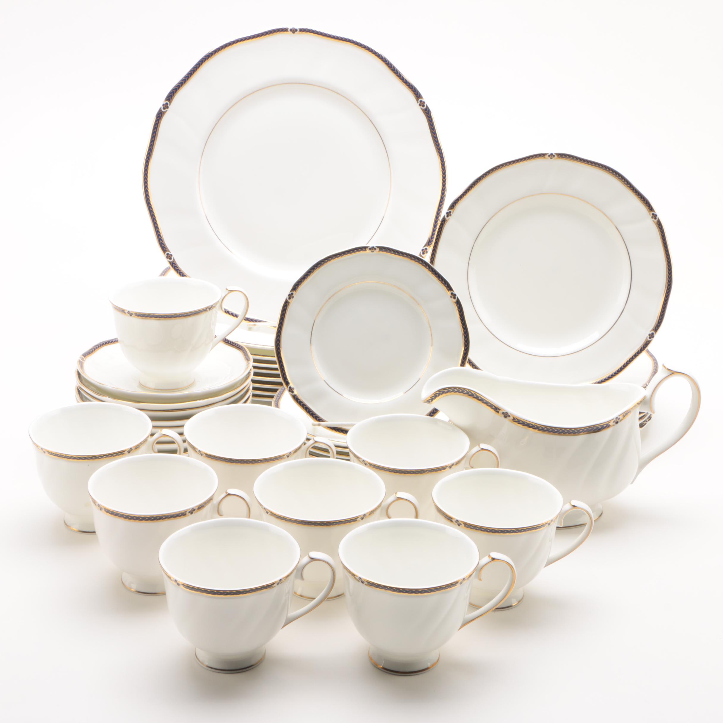 Vintage Wedgwood "Royal Lapis" Bone China Dinnerware c. 1989