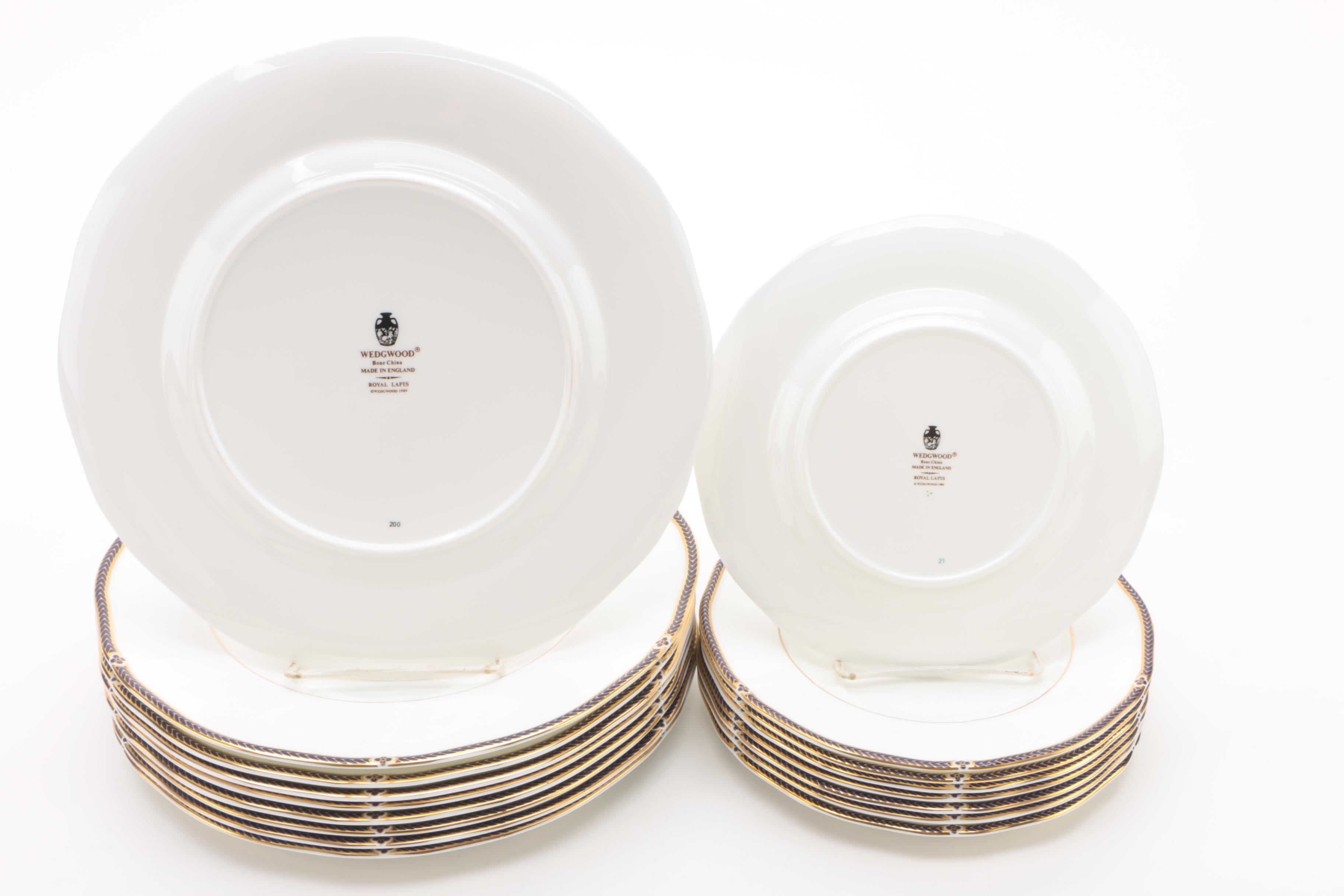 Vintage Wedgwood "Royal Lapis" Bone China Dinnerware c. 1989