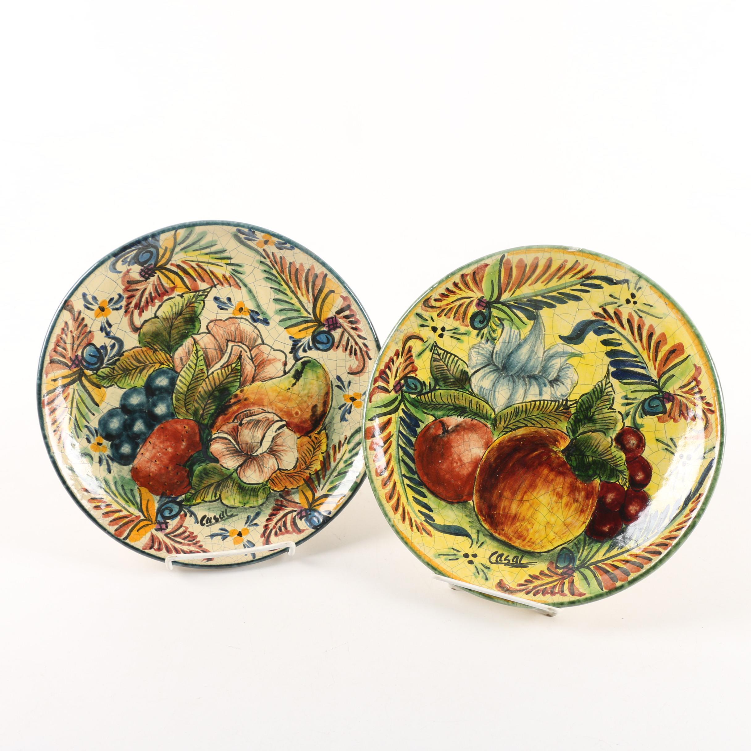 Vintage Casal Mexican Art Pottery Decorative Plates