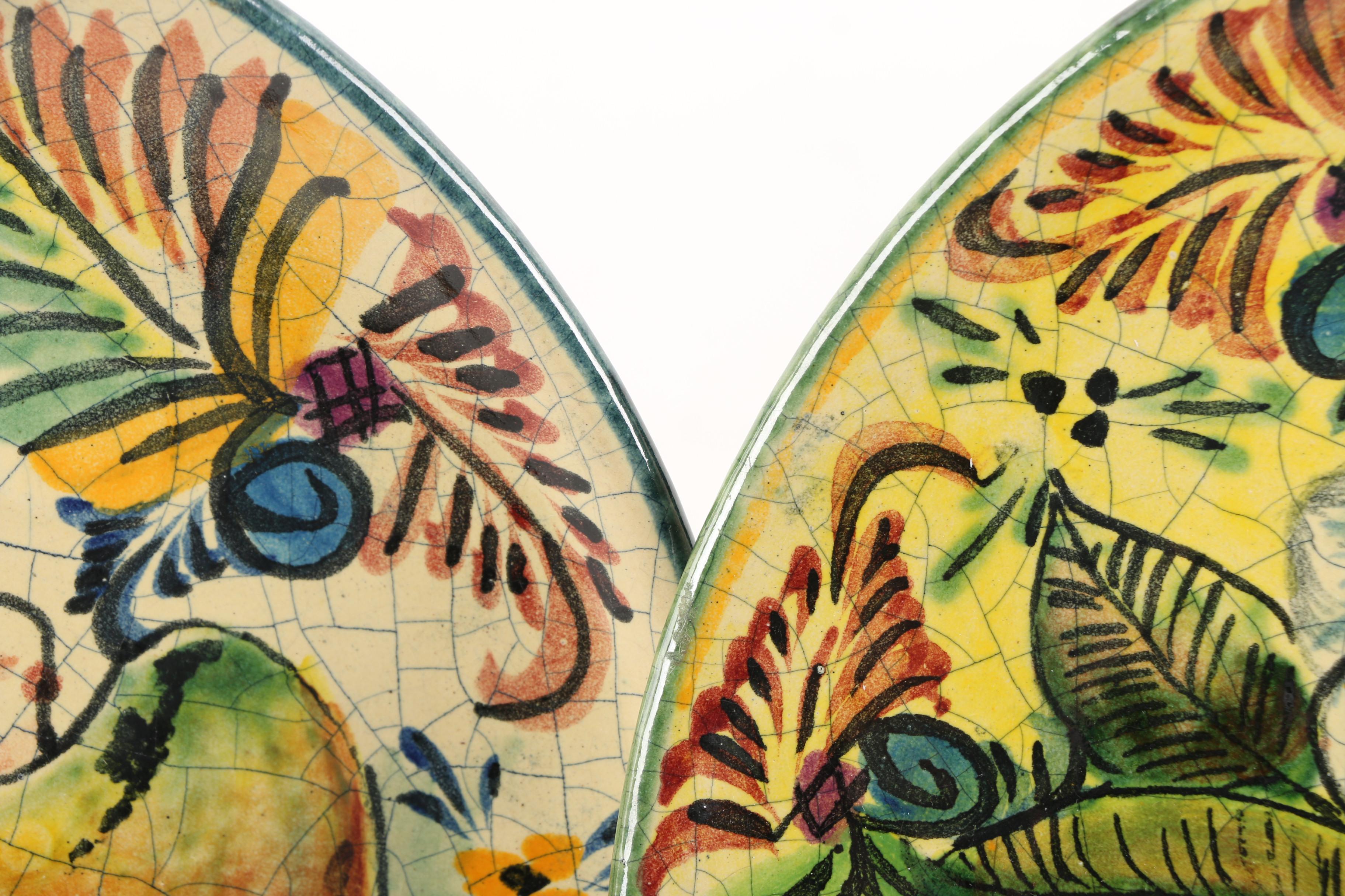 Vintage Casal Mexican Art Pottery Decorative Plates