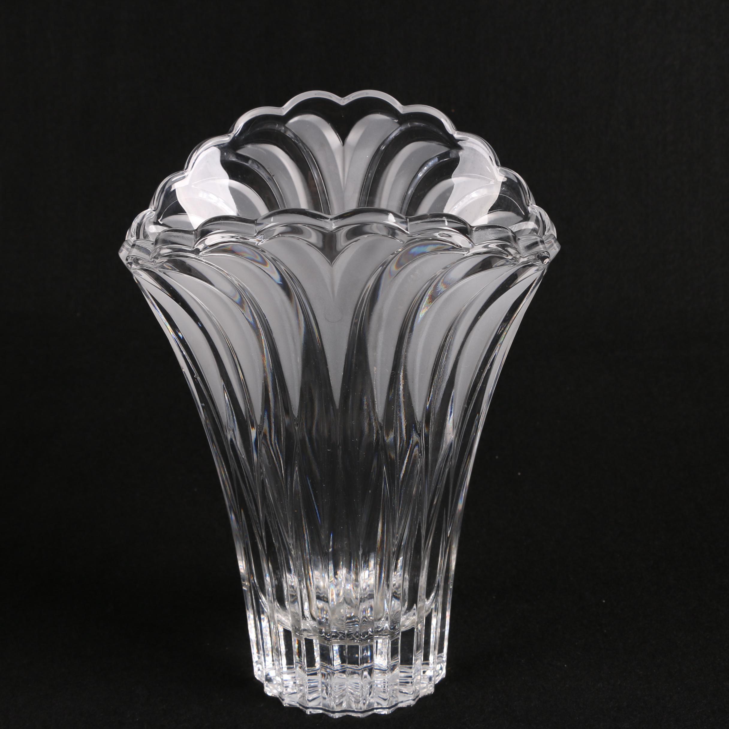 Miller Rogaska Italian Crystal Vase with Mikasa "Icicles" Crystal Bowl
