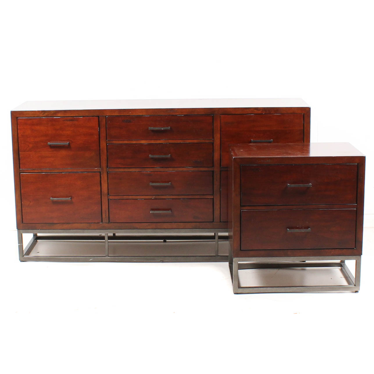 Contemporary Dresser and Nightstand