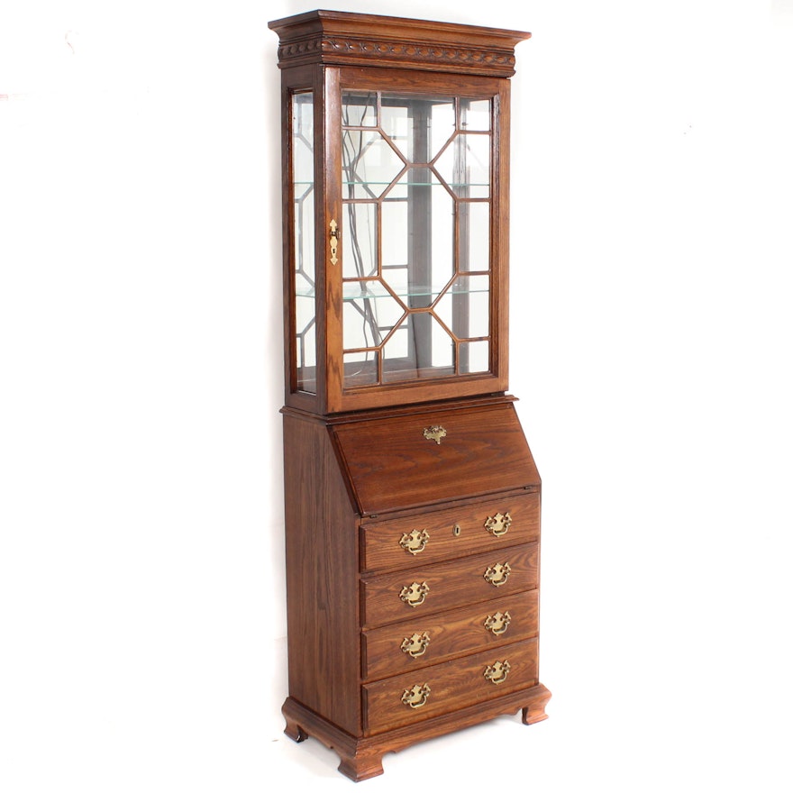 Colonial Revival Oak Secretary