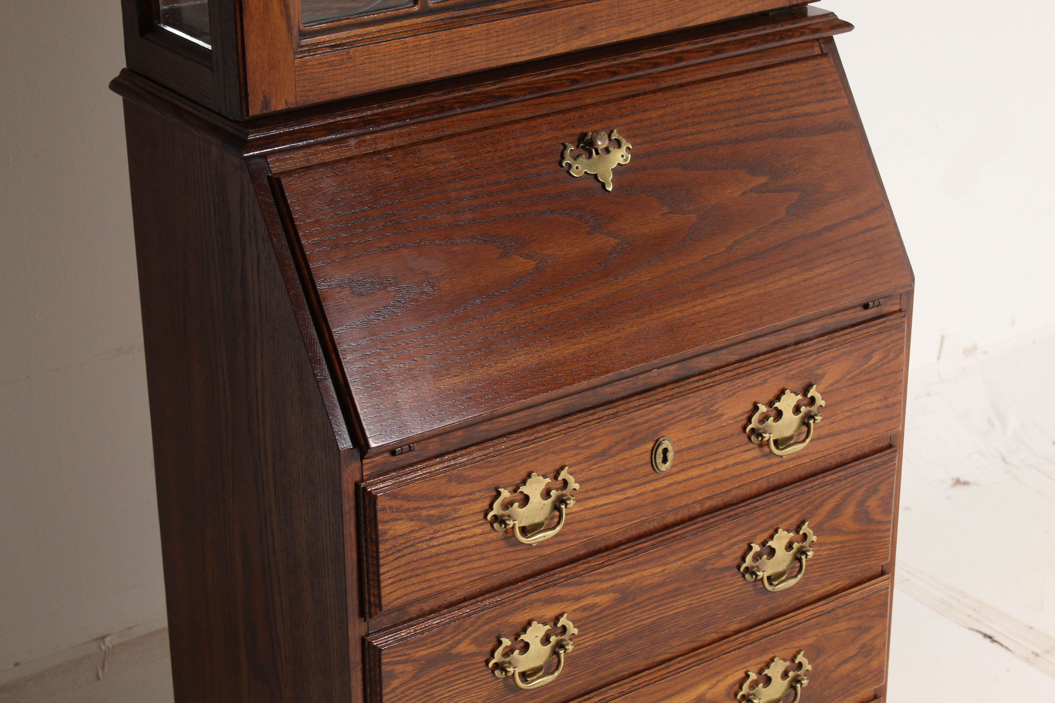 Colonial Revival Oak Secretary