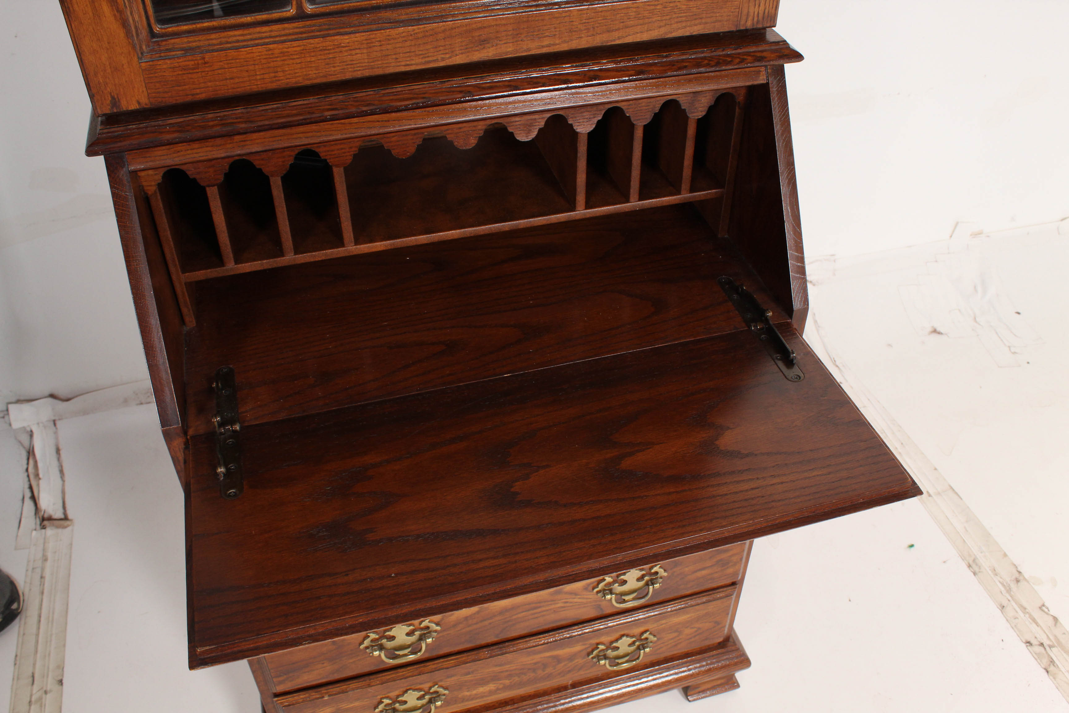 Colonial Revival Oak Secretary