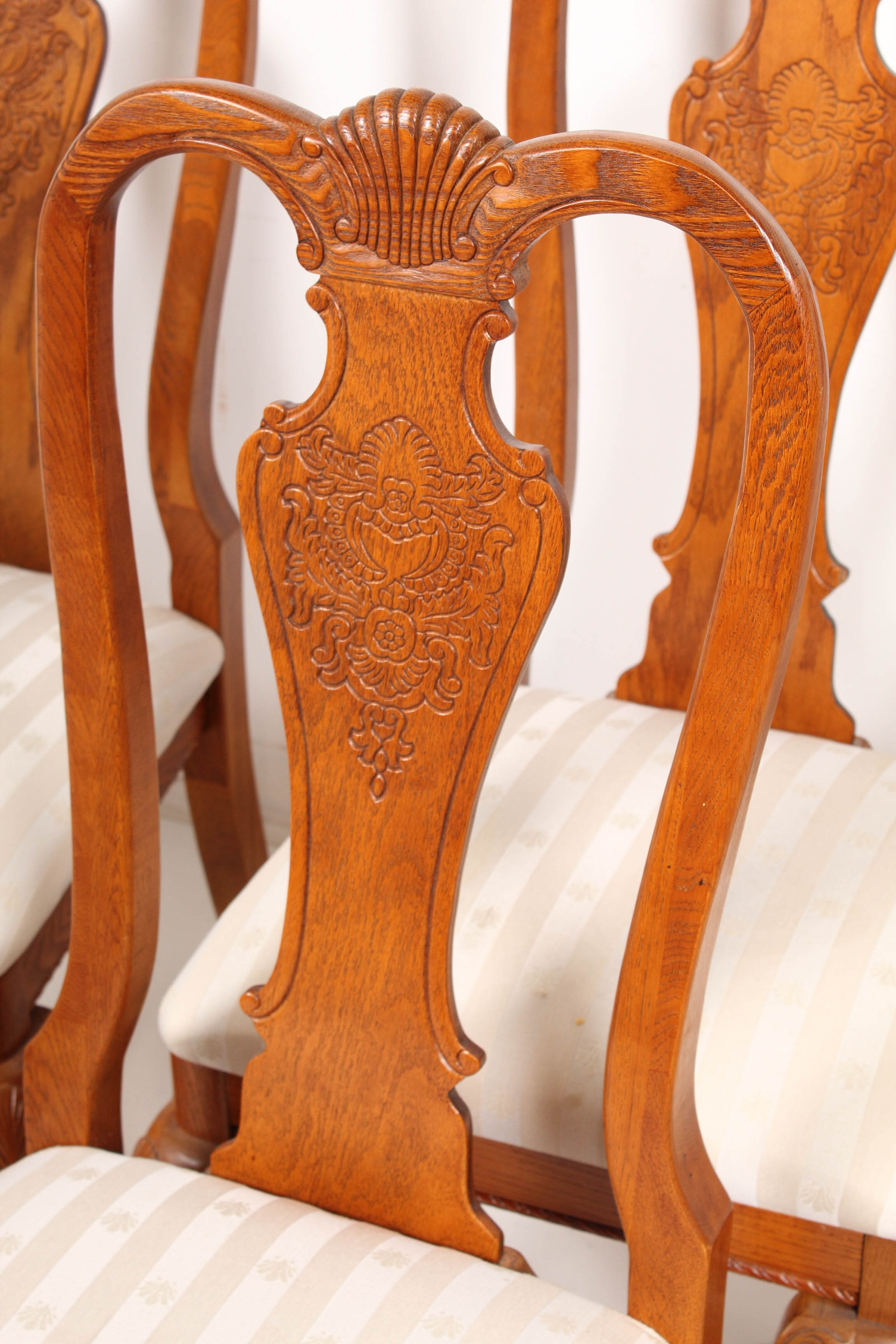 Queen Anne Oak Dining Chairs