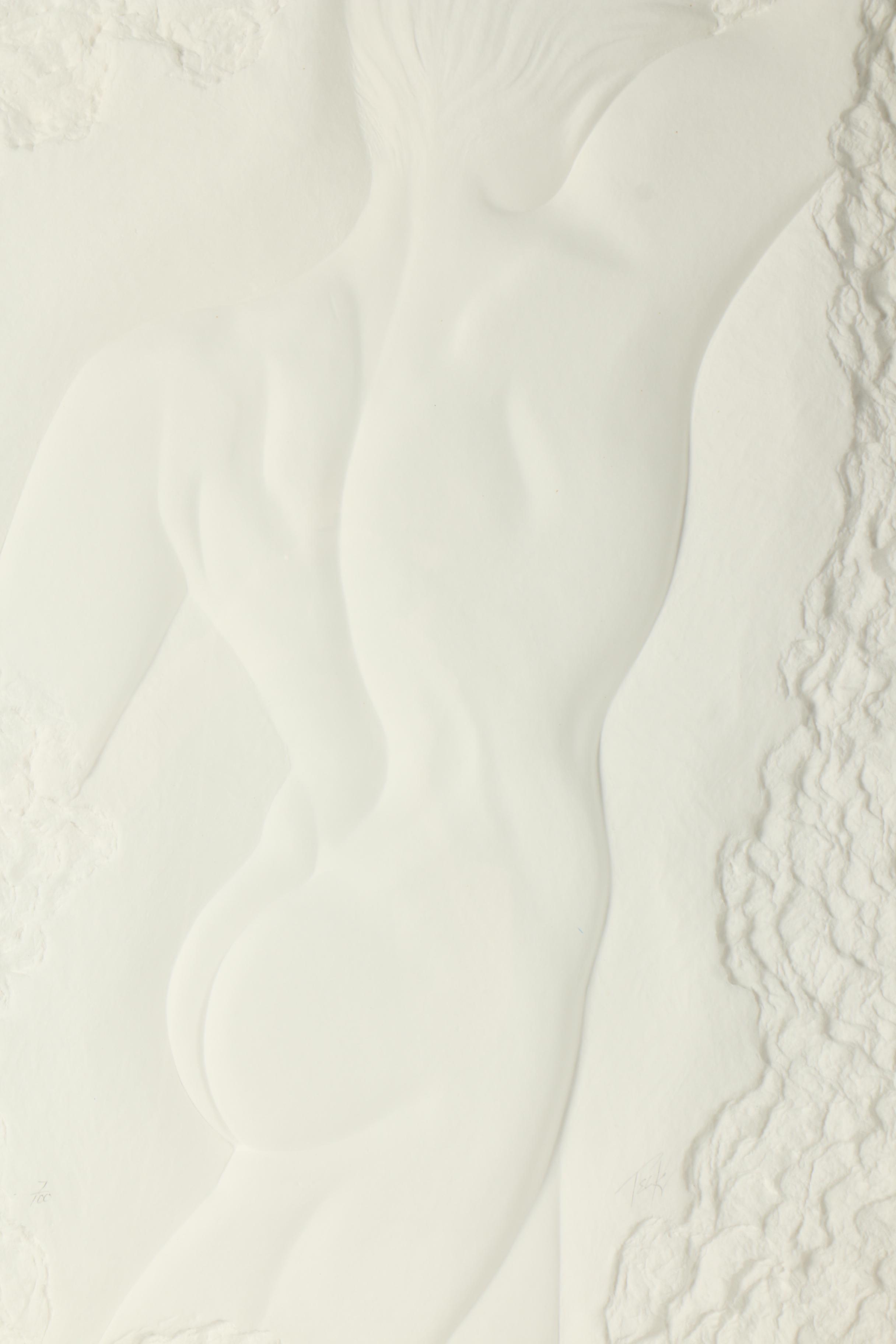 Peck Embossing on Hand-Made Paper of Nude Figure