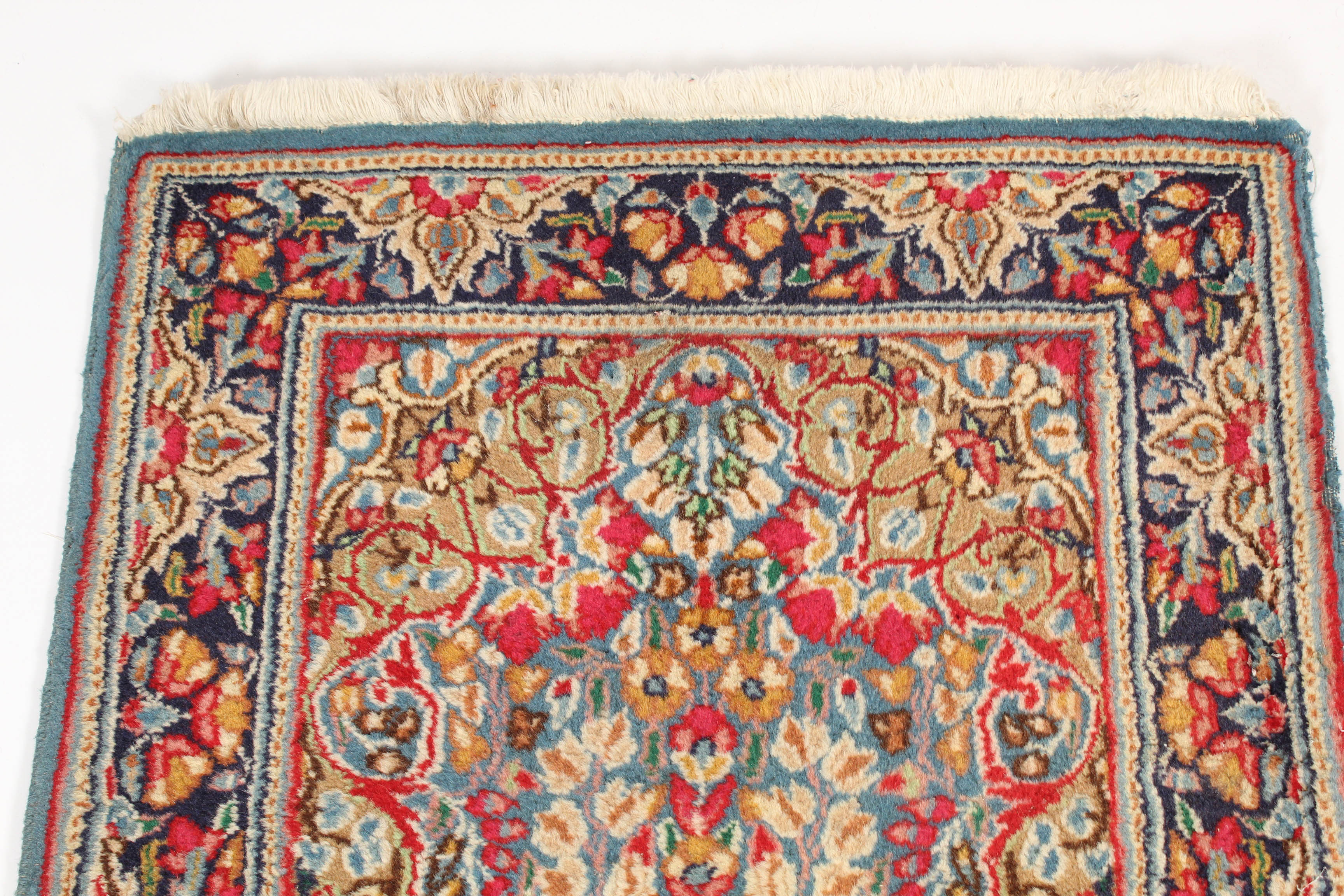 Vintage Hand-Knotted Persian Lavar Kerman Runner