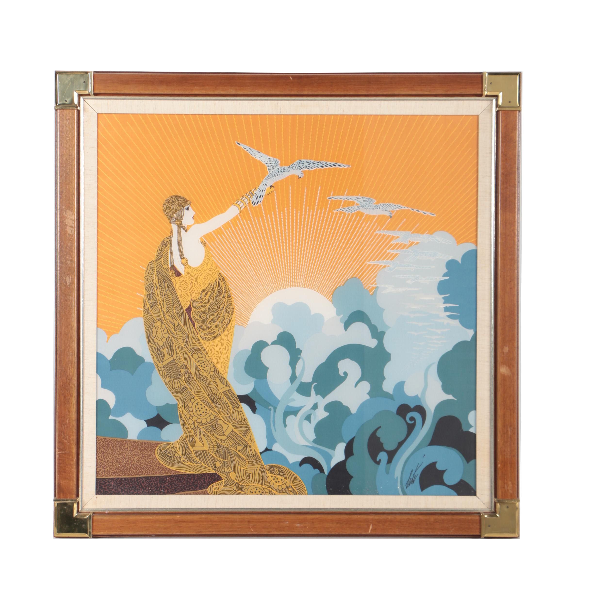 Serigraph on Silk "Wings of Victory" After Erte