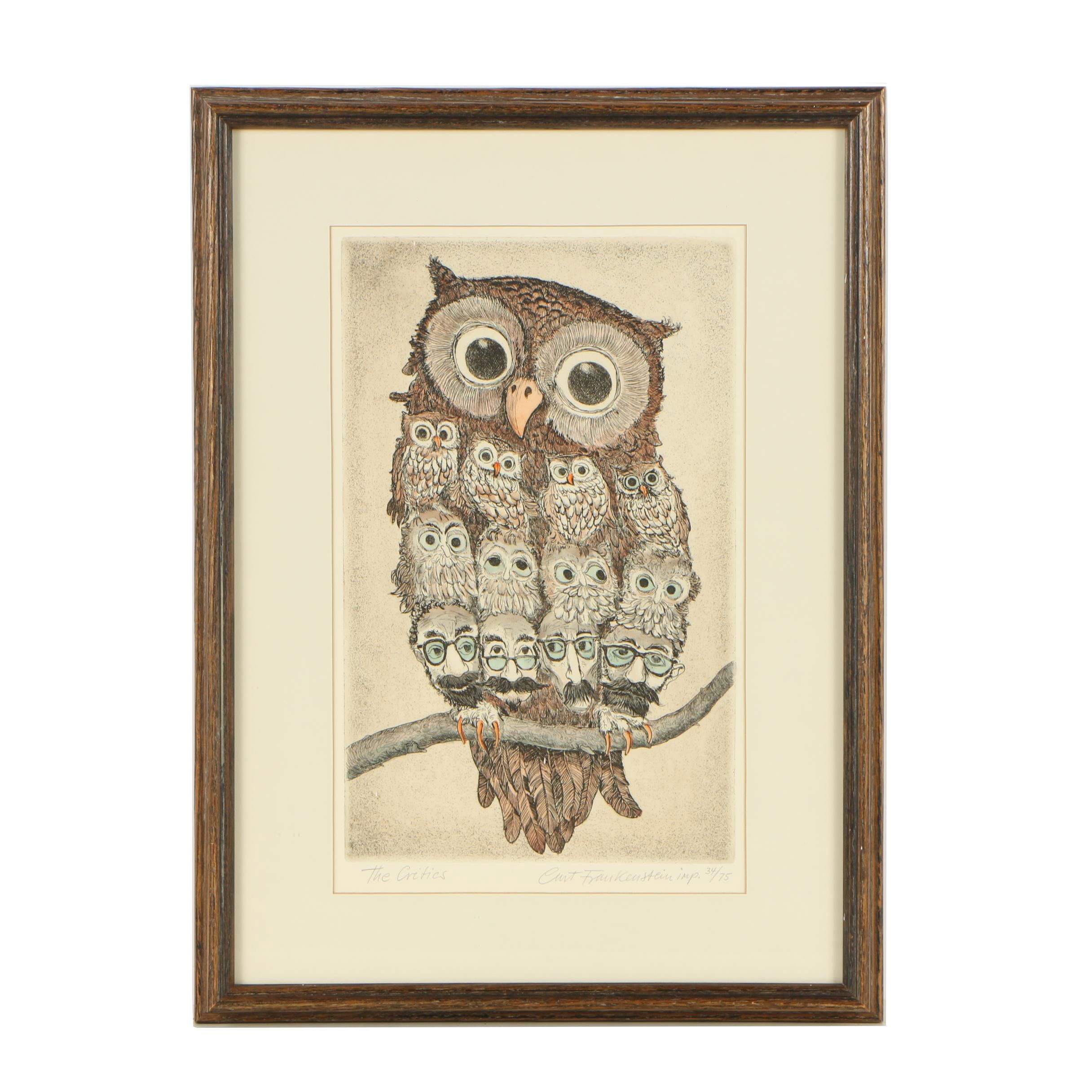 Curt Frankenstein Hand Colored Etching "The Critics"