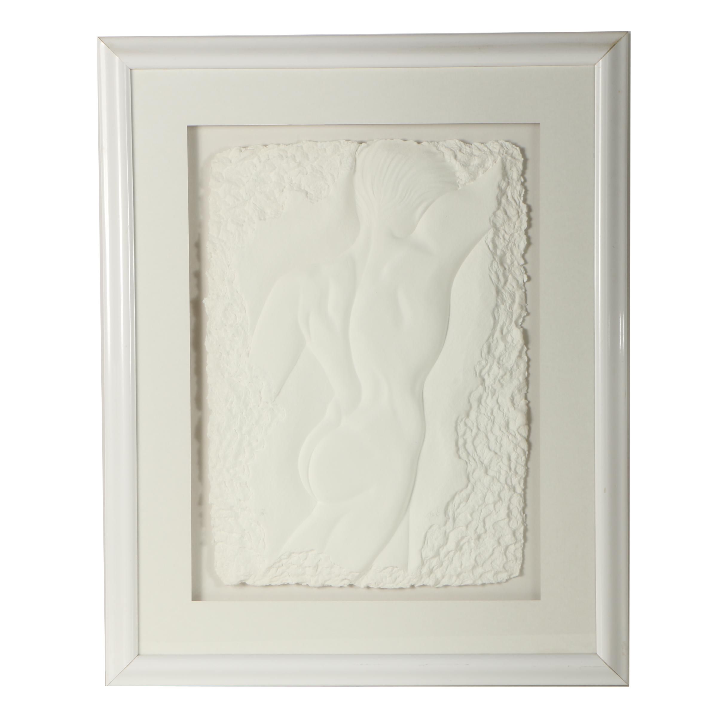 Peck Embossing on Hand-Made Paper of Nude Figure