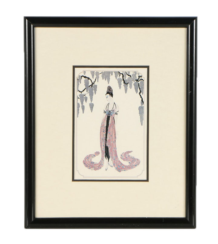 Offset Lithograph After Romain de Tirtoff (Erté) "Feather Gown"