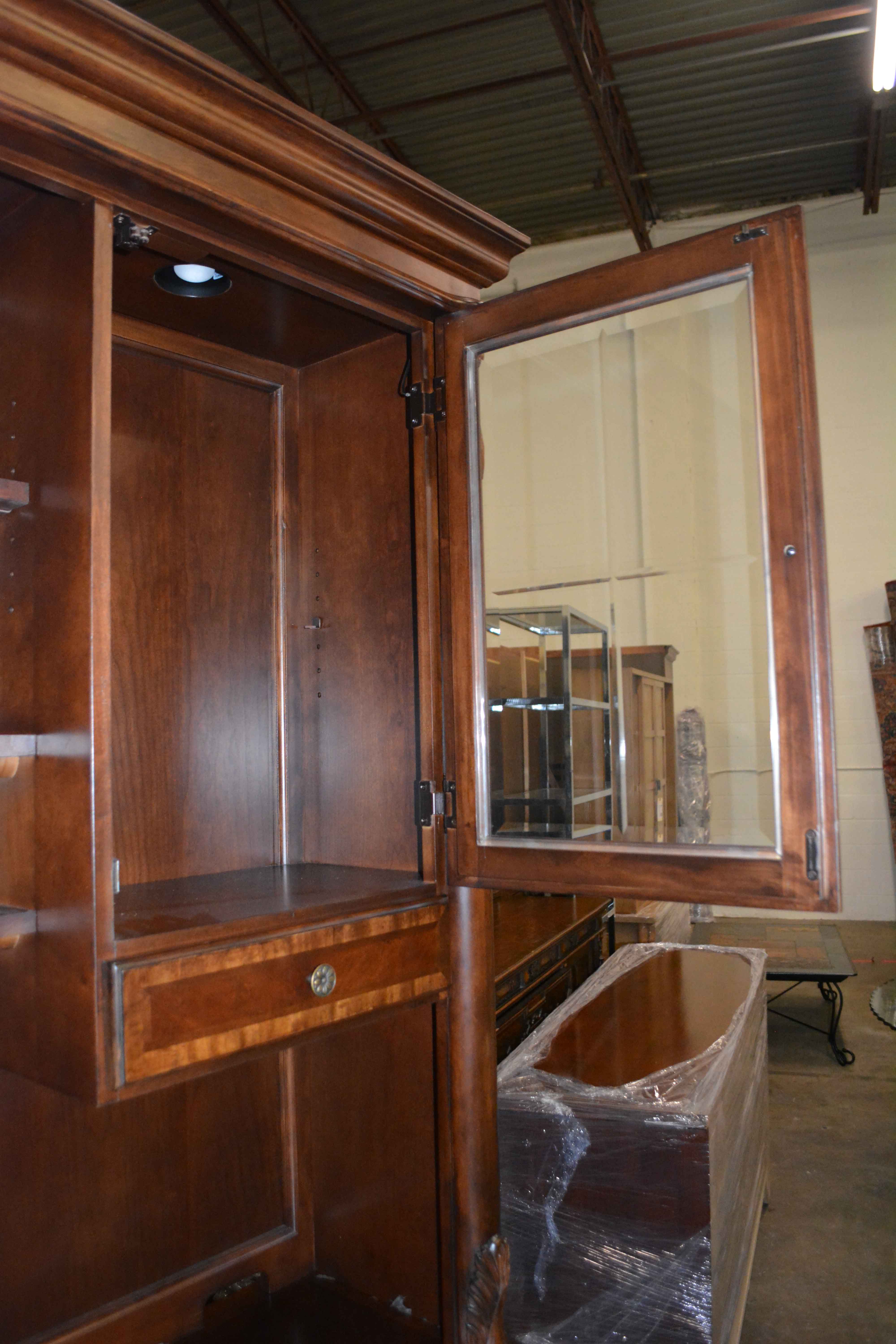 Mediterranean Style Computer Desk and Hutch with Chair by Haverty's