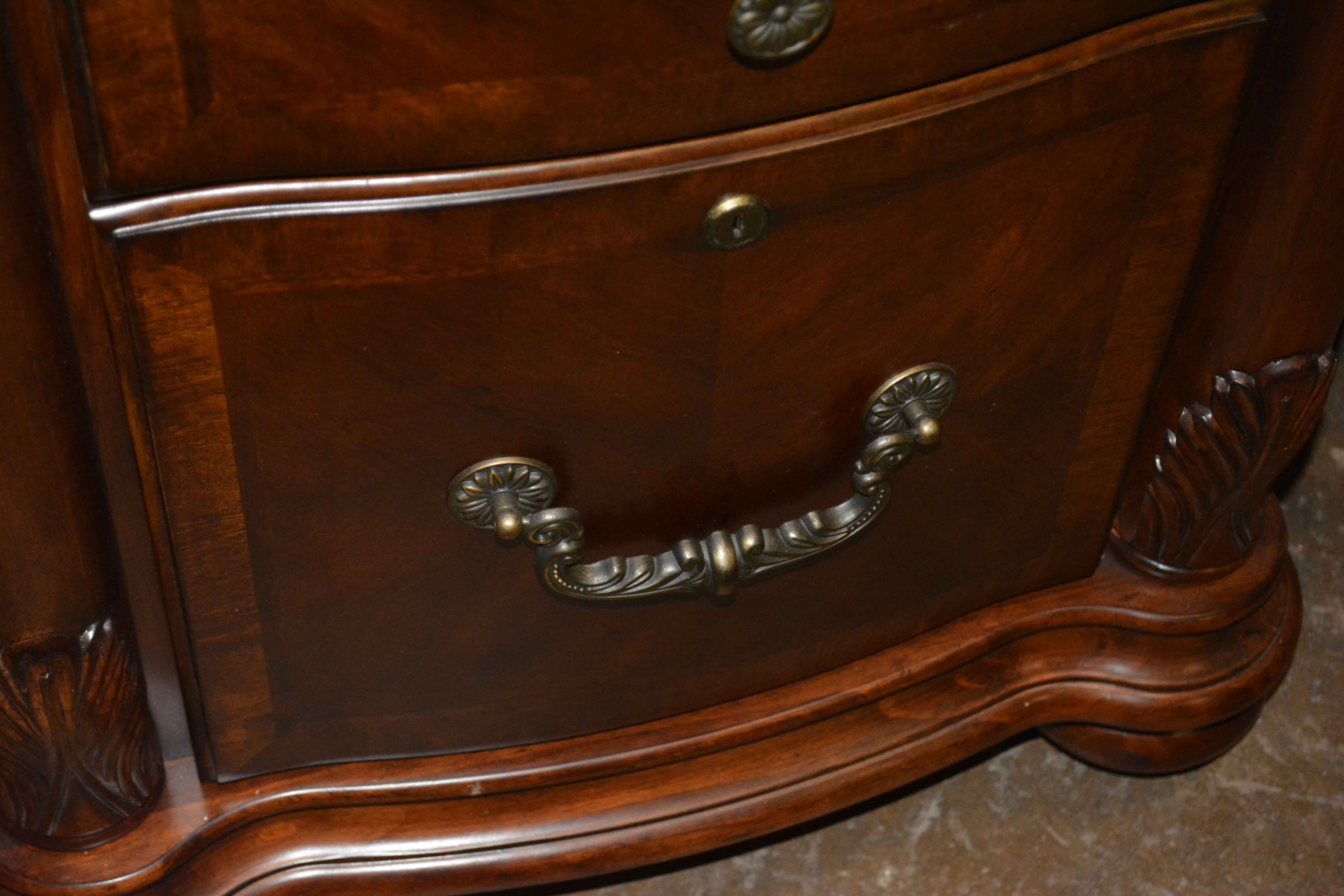 Mediterranean Style Computer Desk and Hutch with Chair by Haverty's