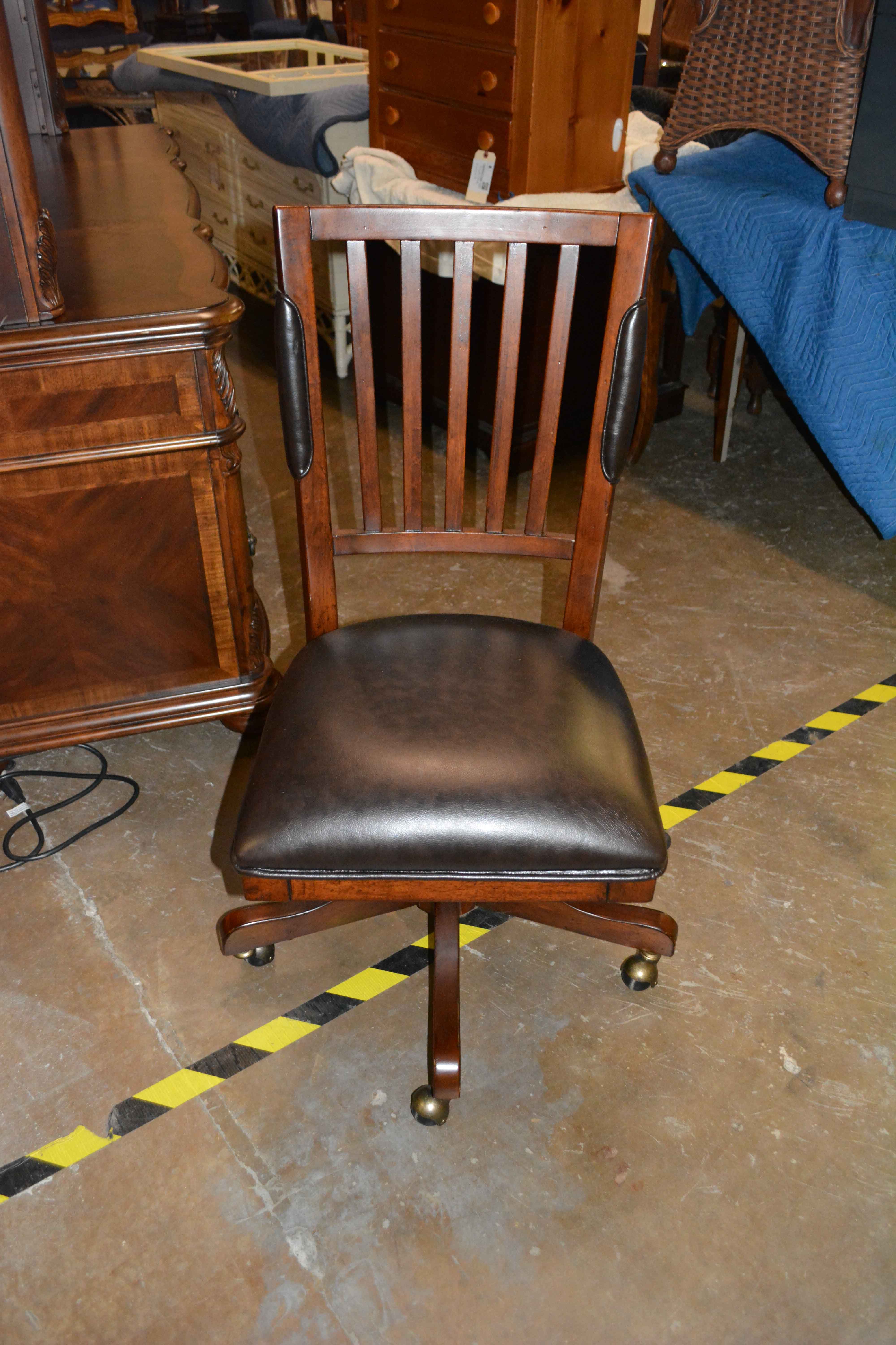 Mediterranean Style Computer Desk and Hutch with Chair by Haverty's