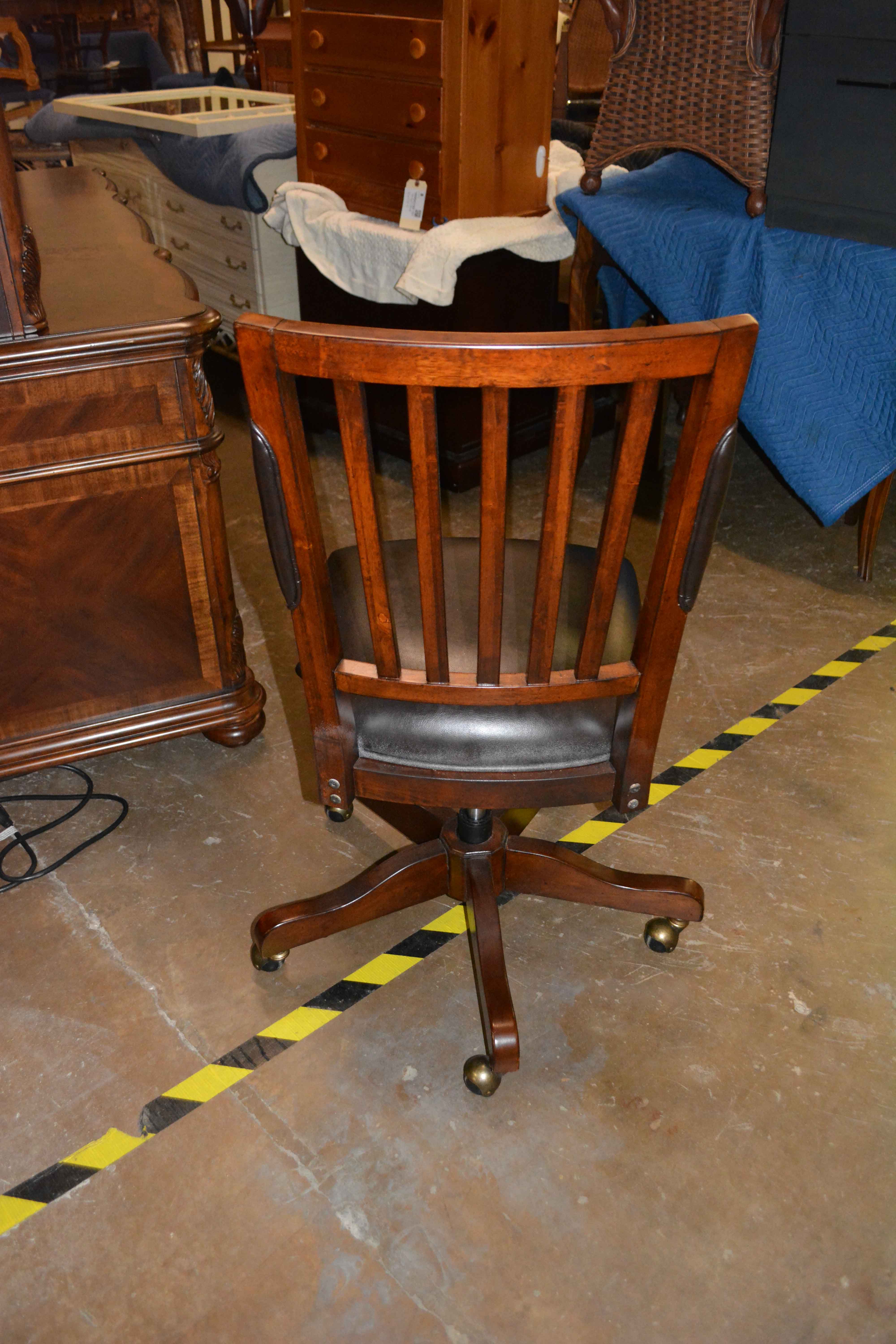 Mediterranean Style Computer Desk and Hutch with Chair by Haverty's