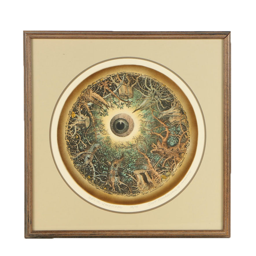 Curt Frankenstein Hand Colored Etching "Infinite Landscape"