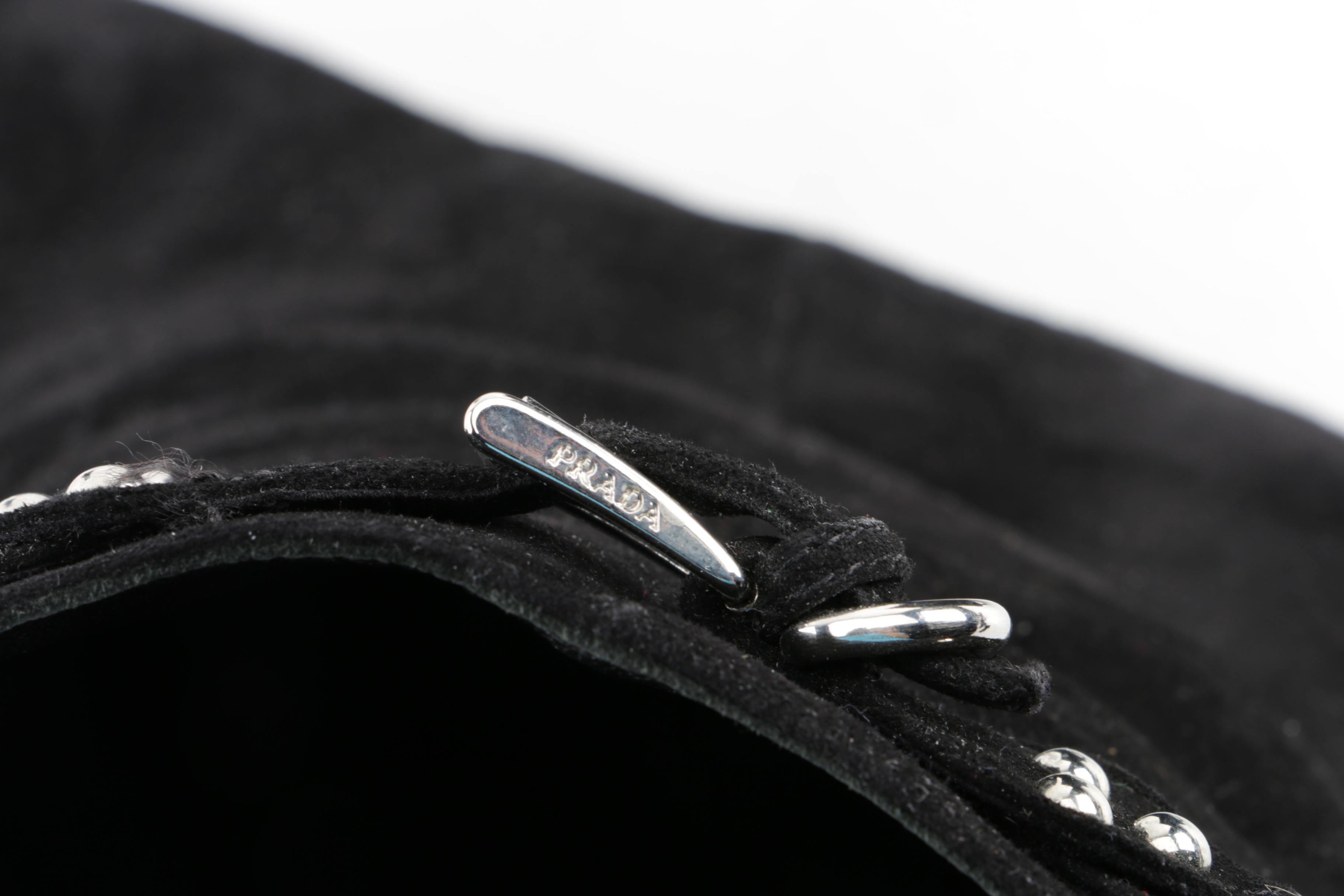 Prada Black Suede and Canvas Boots