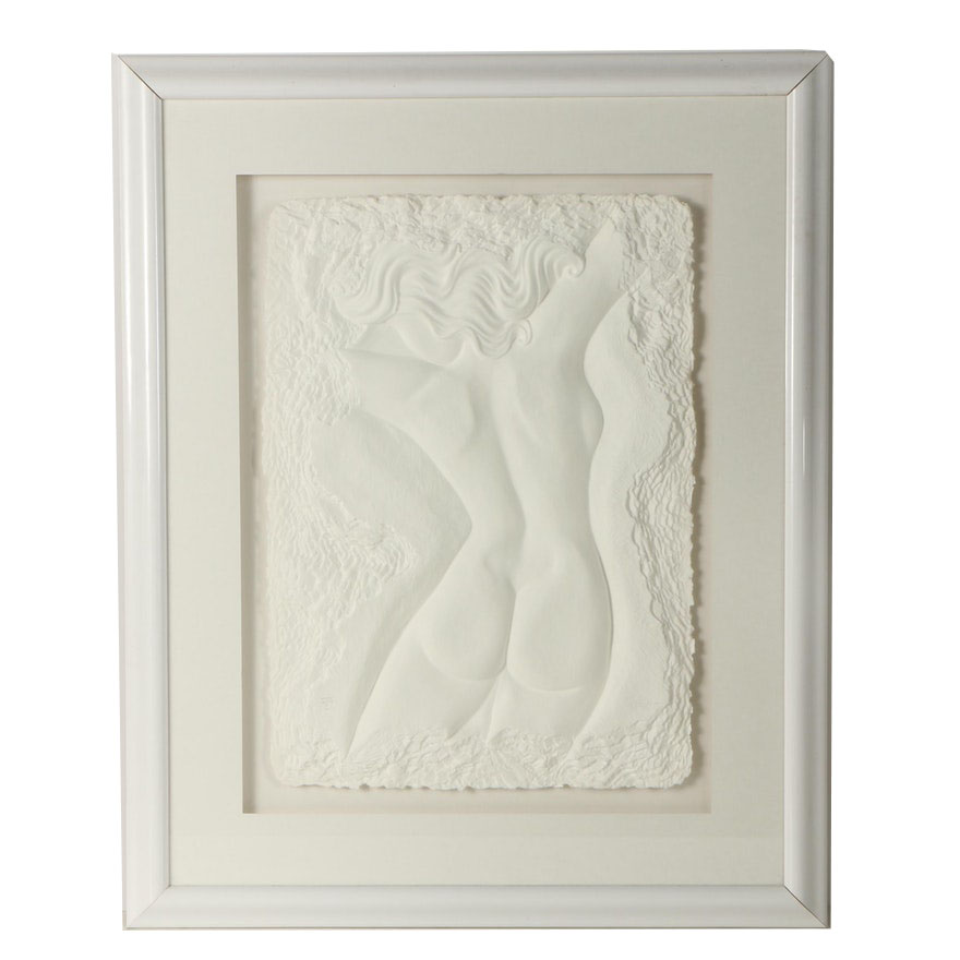Peck Embossing of Female Nude on Hand Made Paper