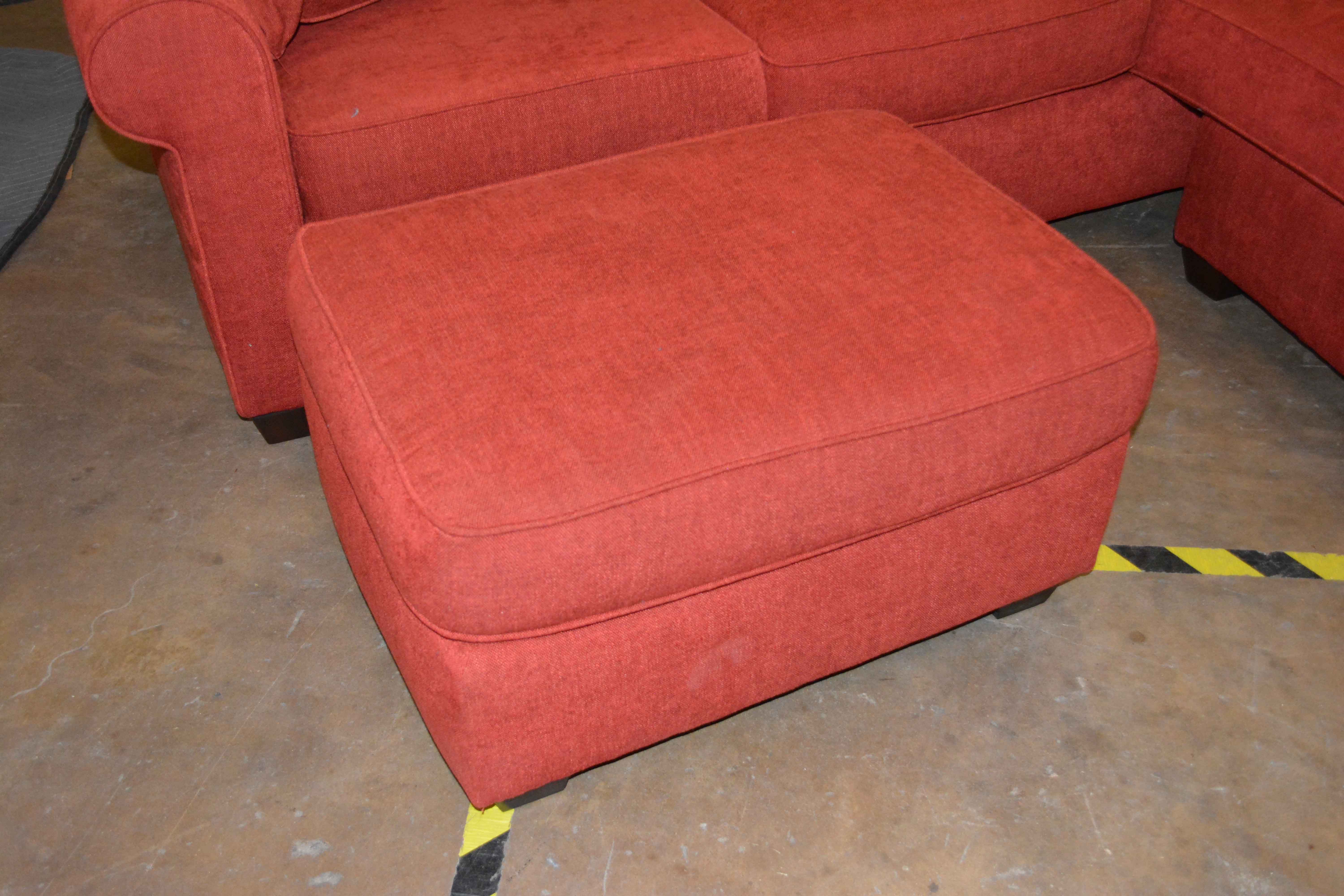 Red Sofa with Chaise and Ottoman by Haverty's