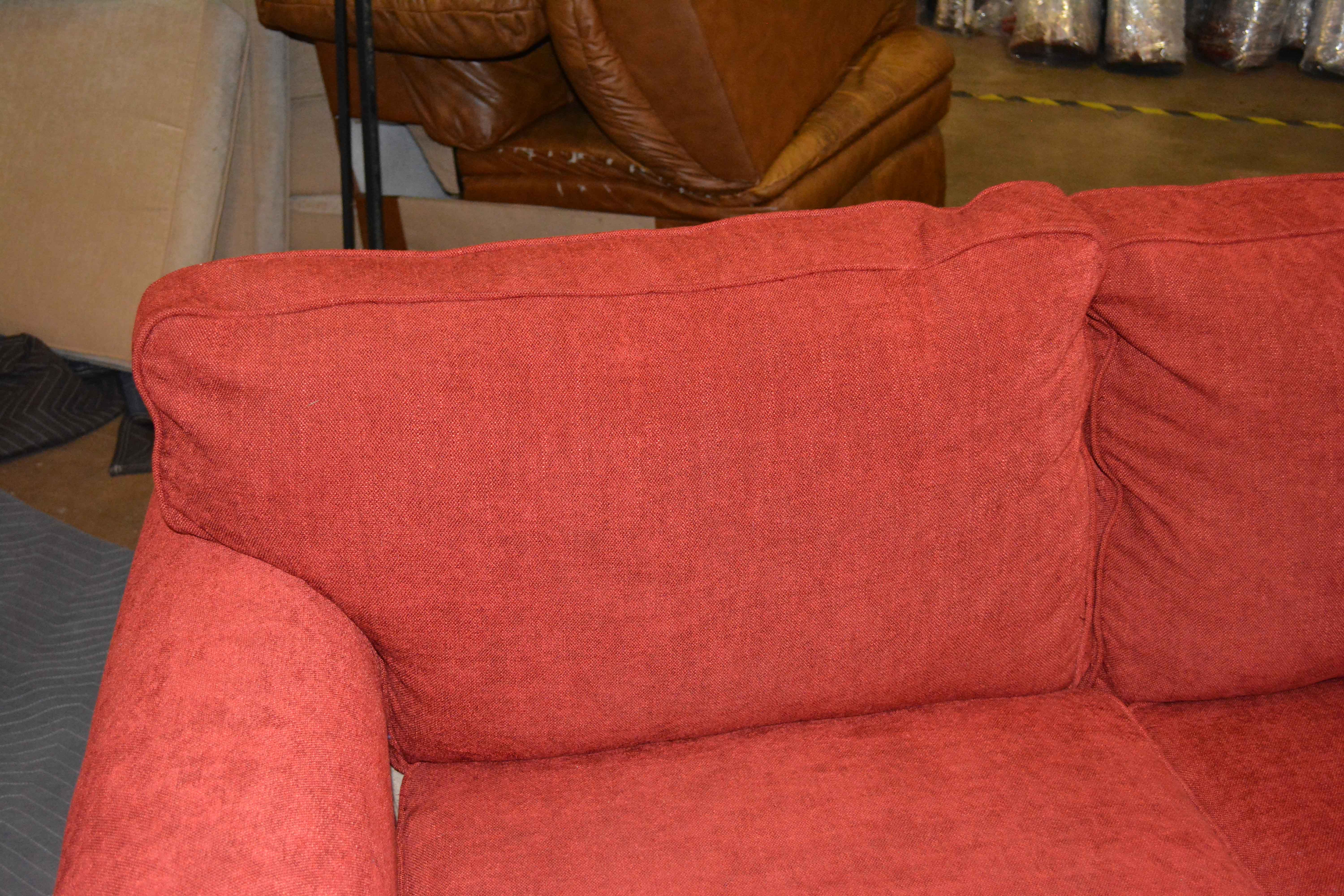Red Sofa with Chaise and Ottoman by Haverty's