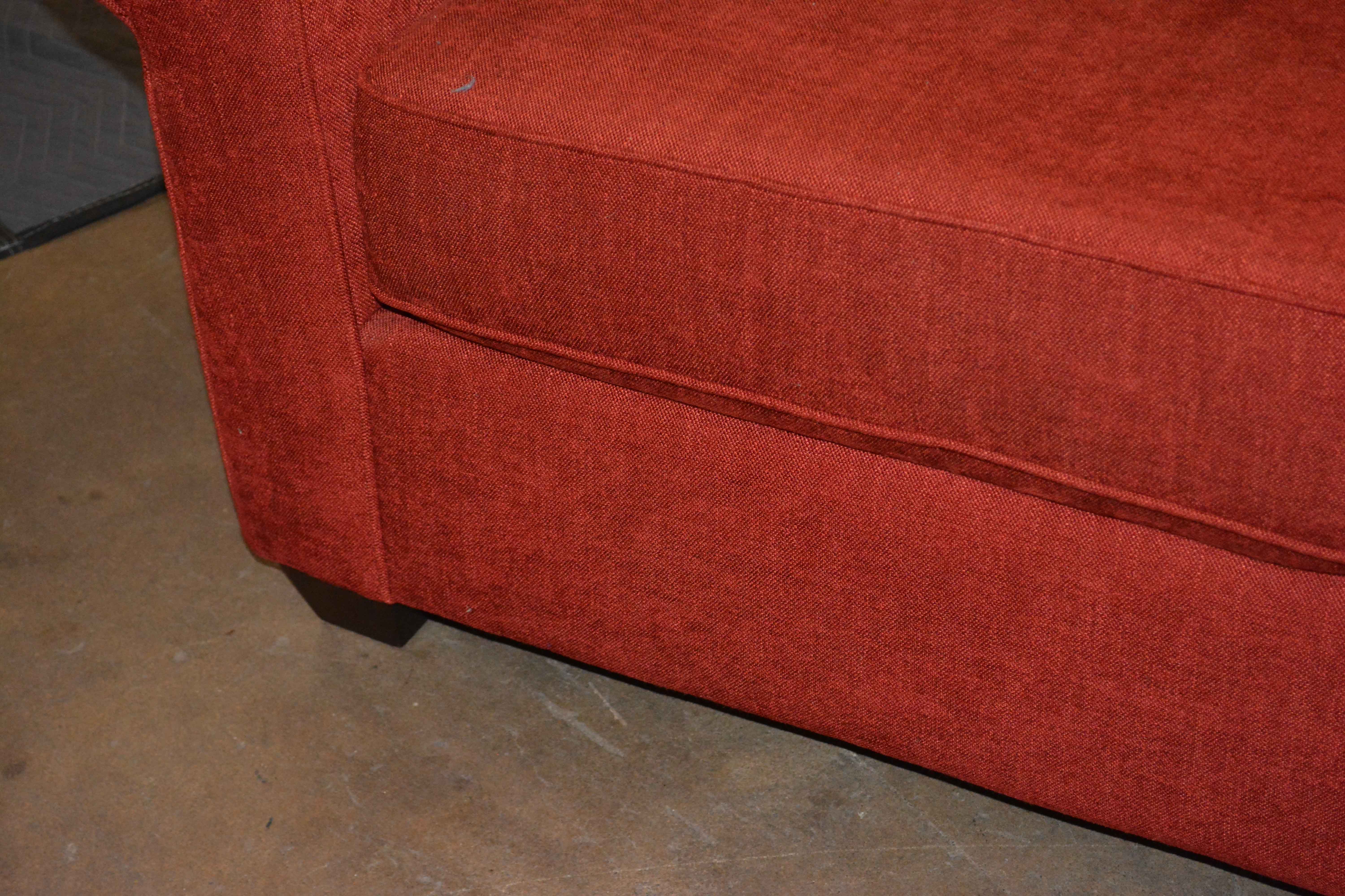 Red Sofa with Chaise and Ottoman by Haverty's